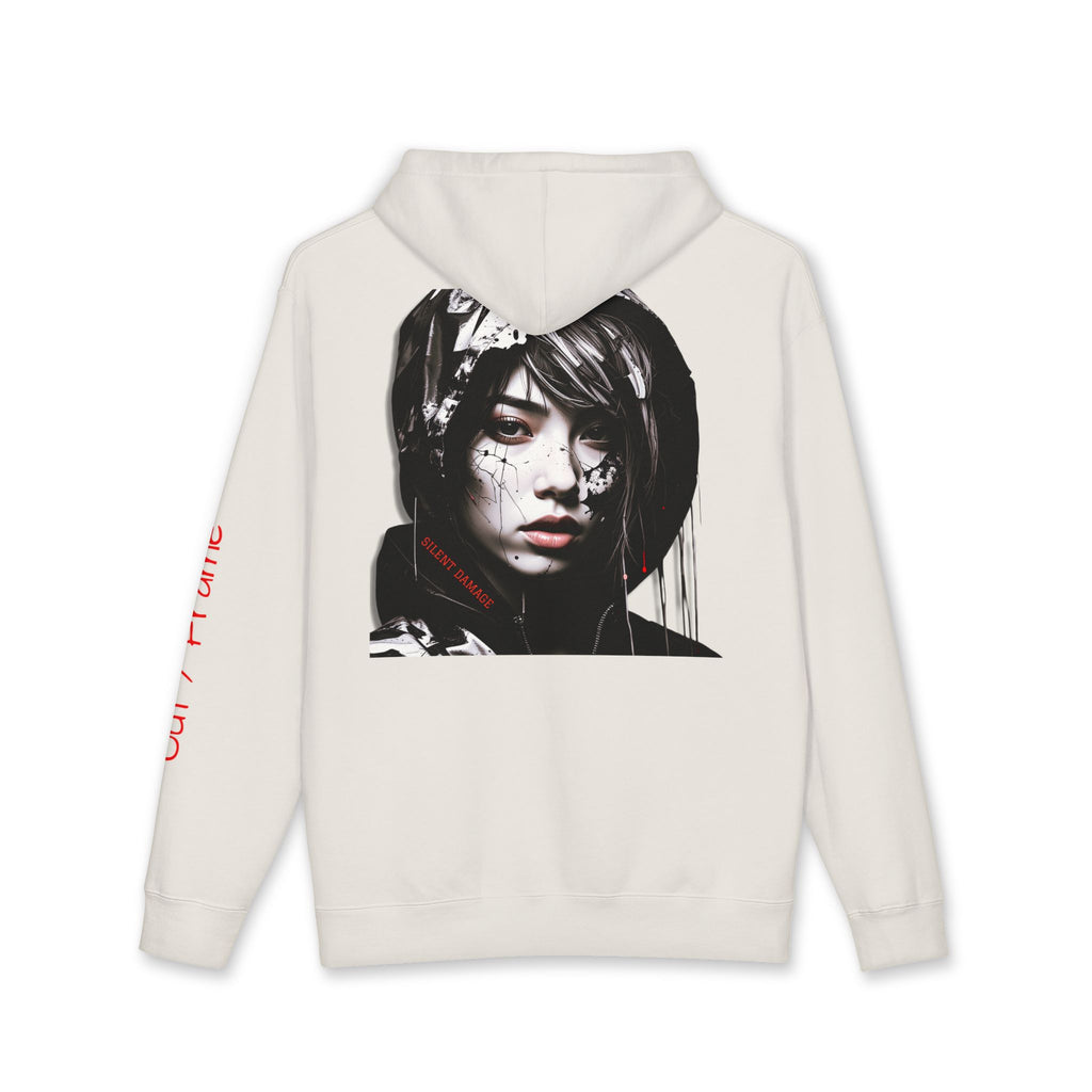 SILENT DAMAGE – Minimal Dark Urban Graphic Hoodie