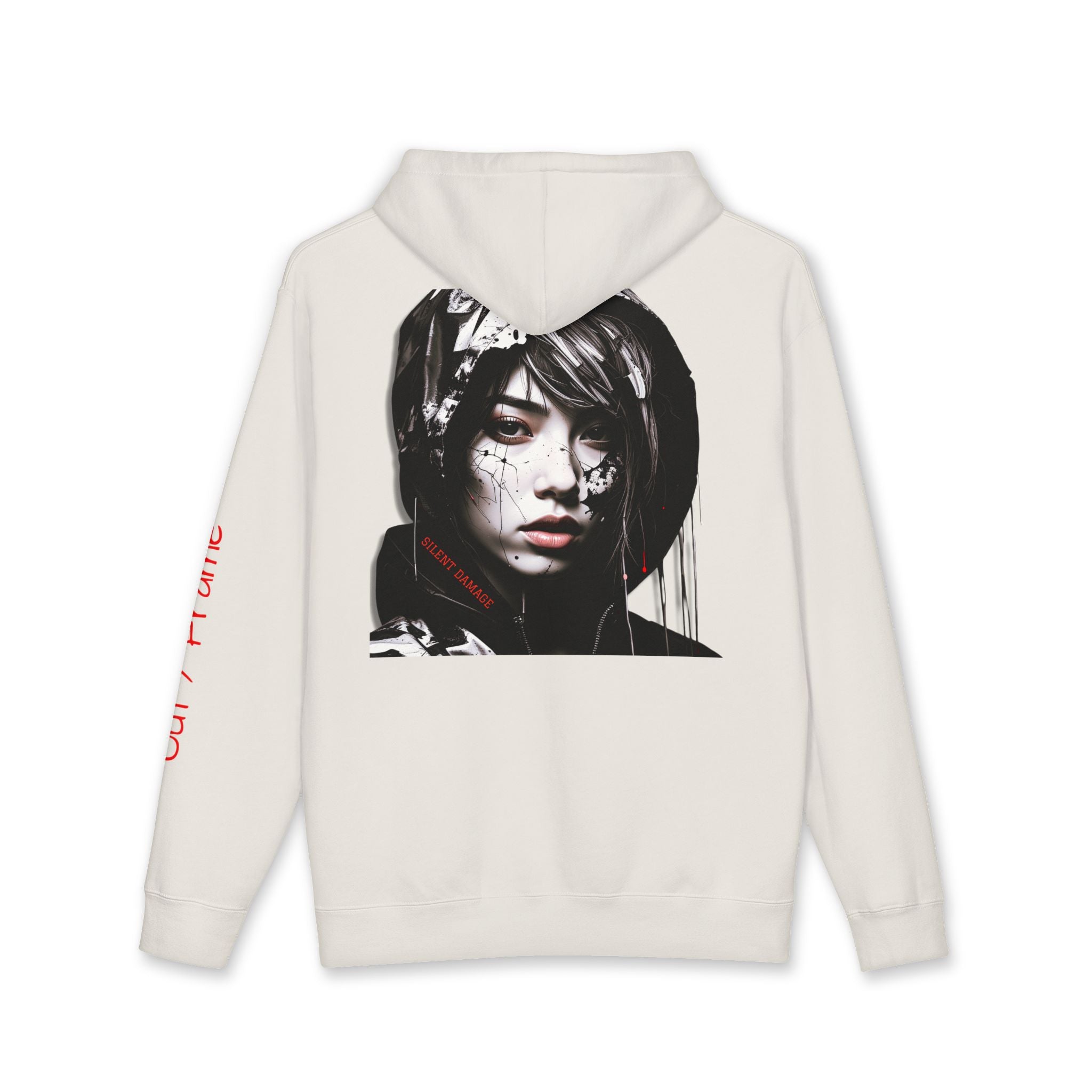 SILENT DAMAGE – Minimal Dark Urban Graphic Hoodie