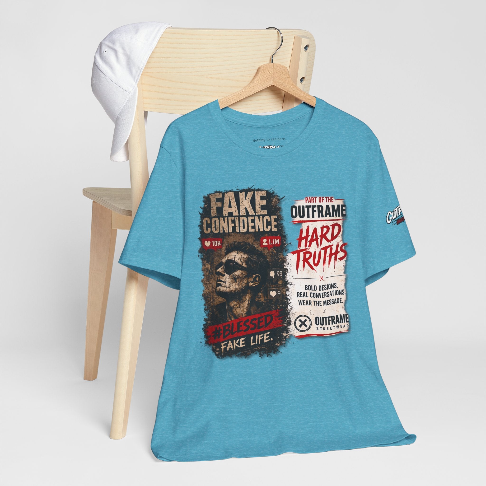 Fake Confidence – OUTFRAME Hard Truths Editorial Graphic T-Shirt