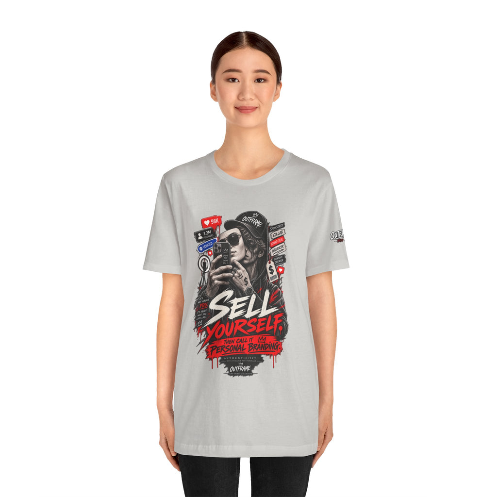 Graphic Tee — "Sell Yourself" Social Media Satire T-Shirt