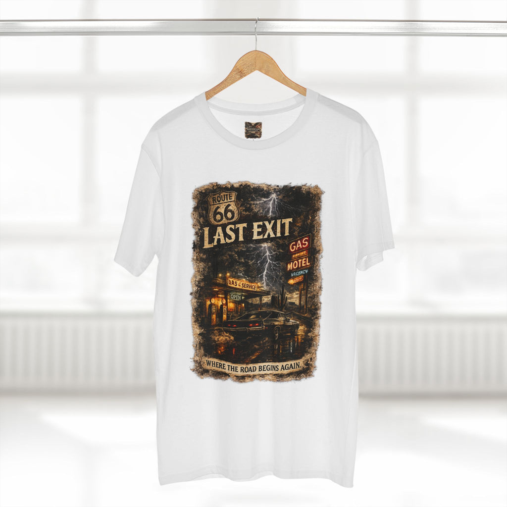Last Exit – Vintage Route 66 Muscle Car Graphic T-Shirt