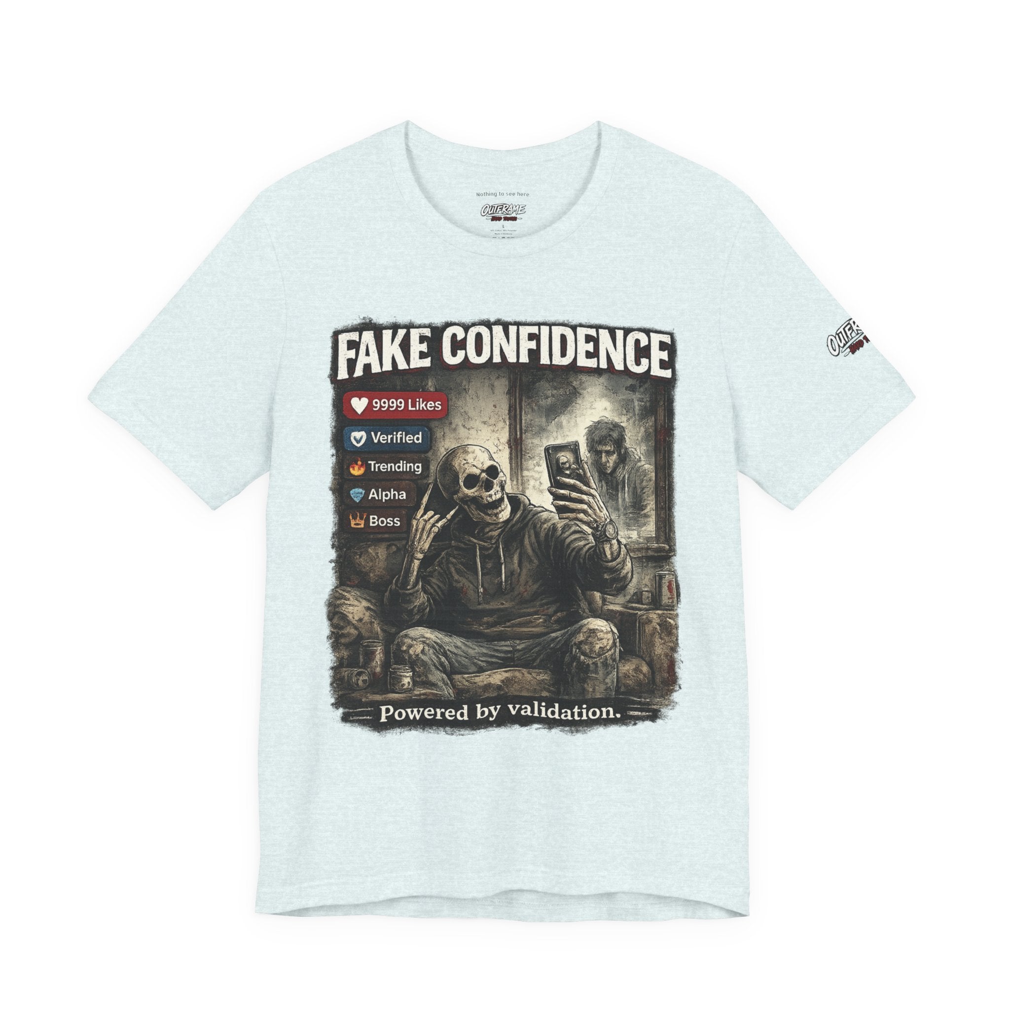 OUTFRAME Hard Truths – Fake Confidence | Premium Graphic Streetwear T-Shirt
