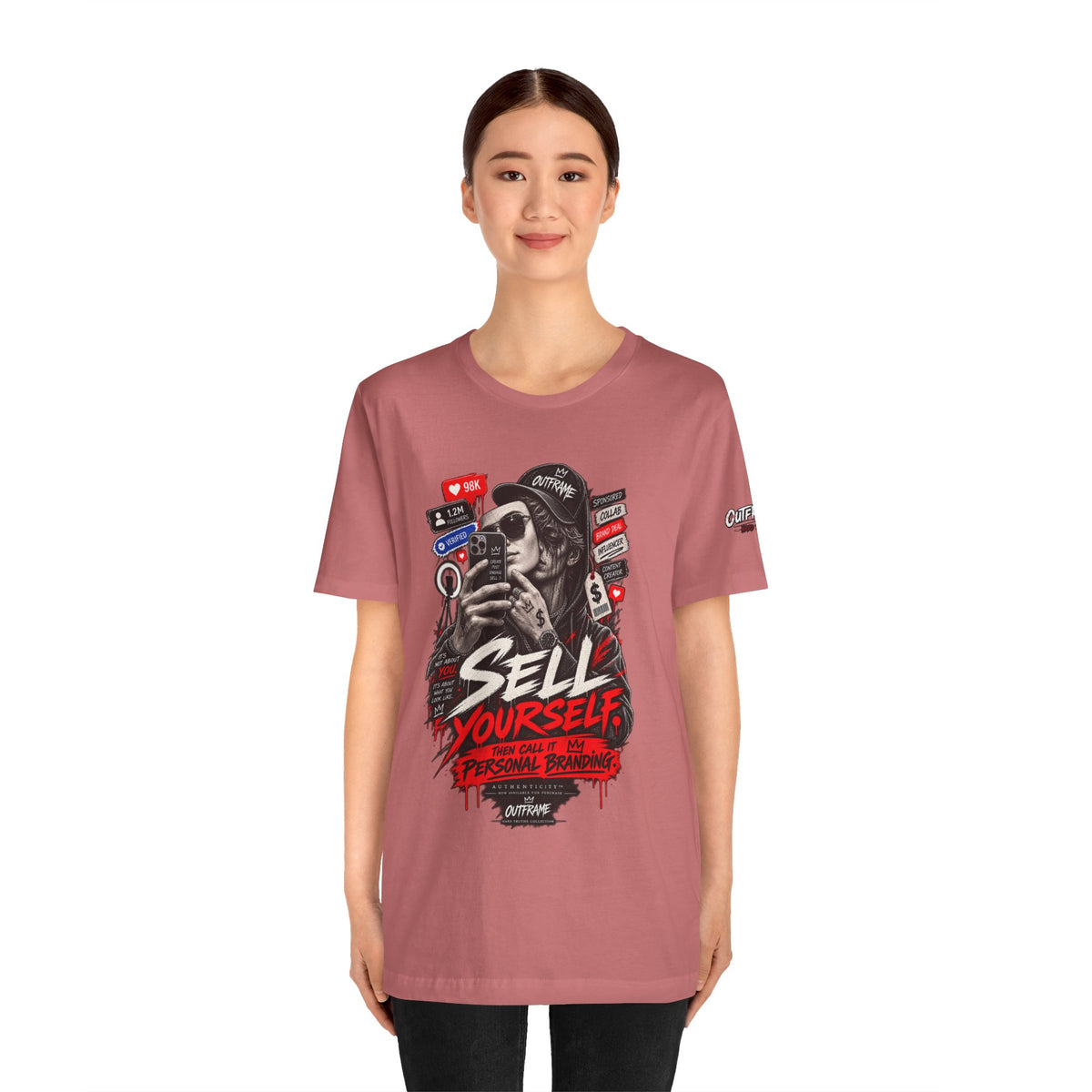 Graphic Tee — "Sell Yourself" Social Media Satire T-Shirt