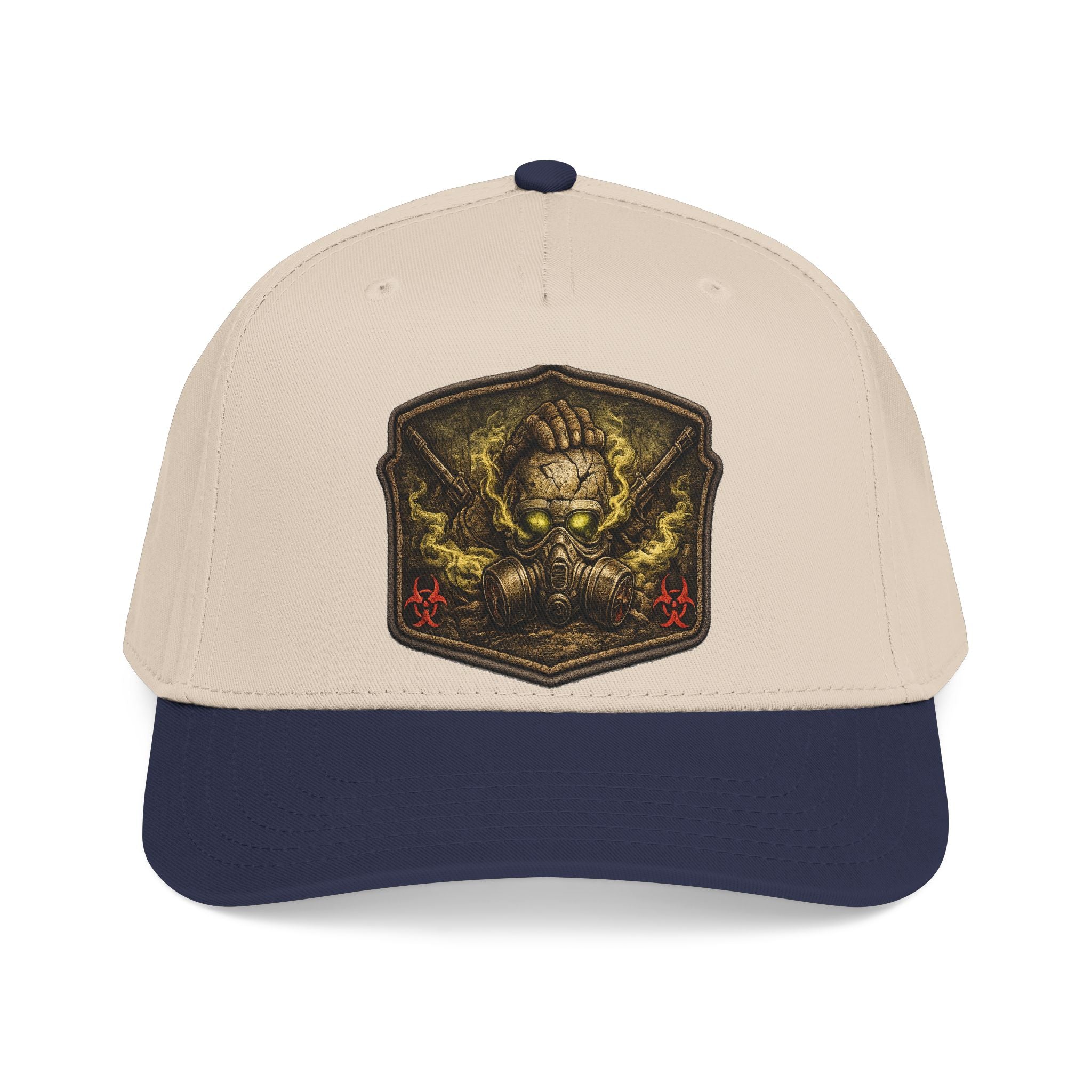 Baseball Cap — Toxic Skull Patch Hat | Edgy Military Green Trucker Style