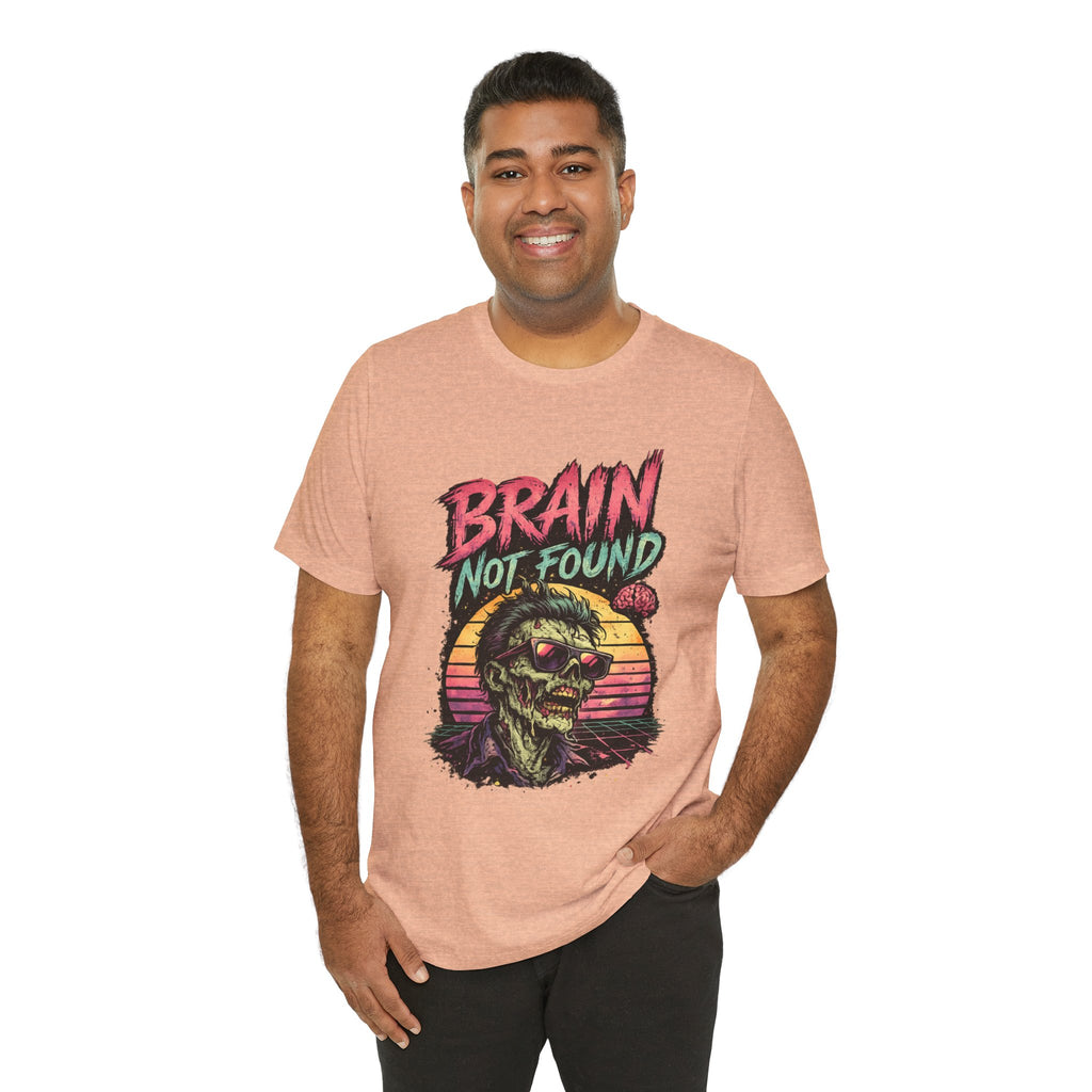 Brain Not Found – Please Restart Humanity Retro Zombie T-Shirt