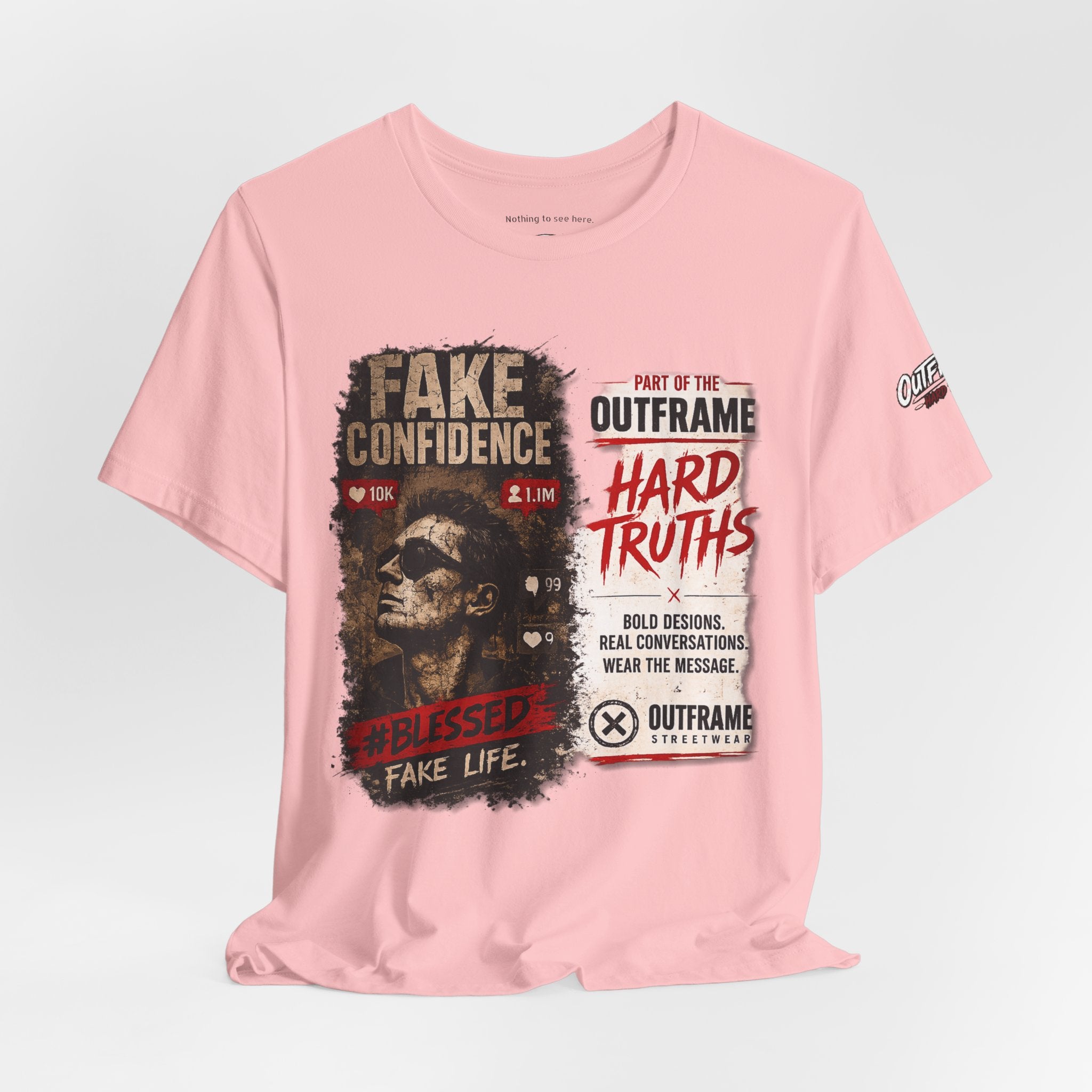 Fake Confidence – OUTFRAME Hard Truths Editorial Graphic T-Shirt