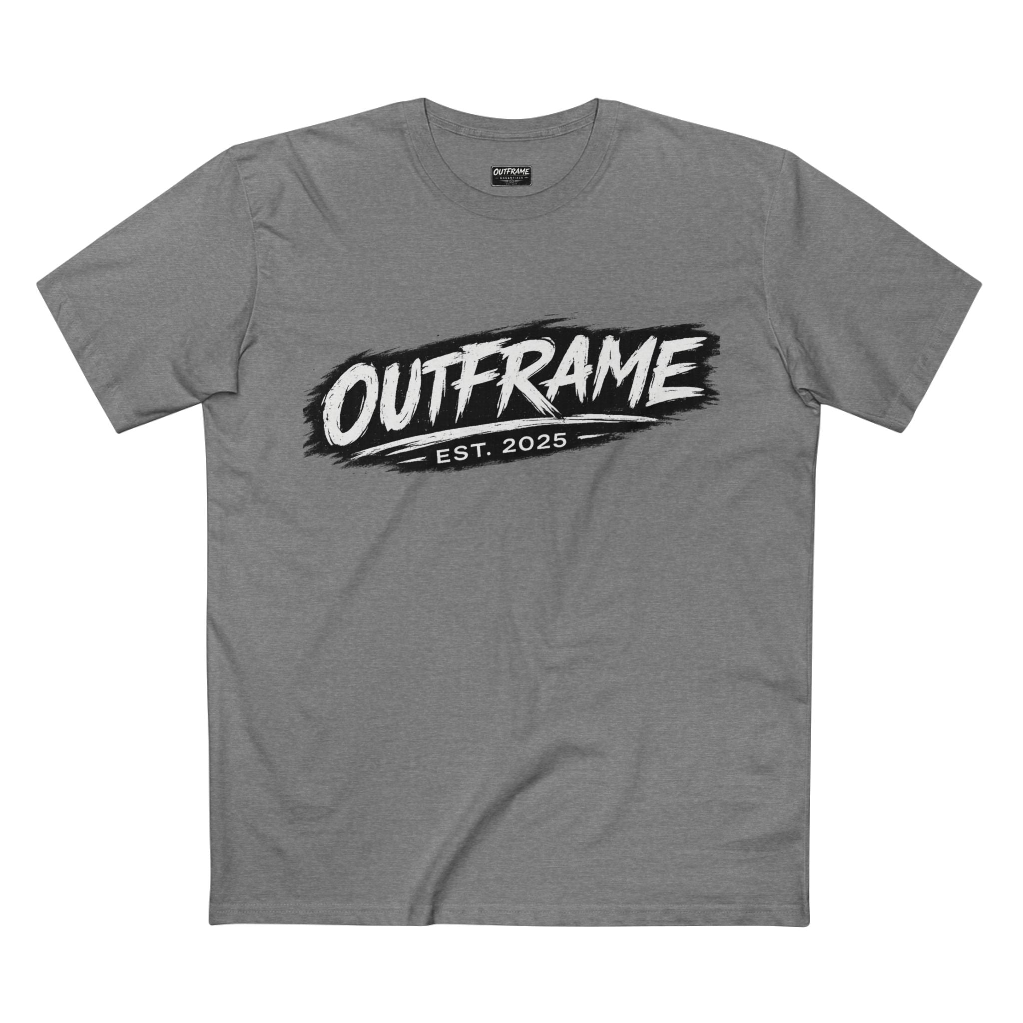 OUTFRAME® EST. 2025 Logo T-Shirt | Premium Brush Logo Streetwear | Essentials Collection