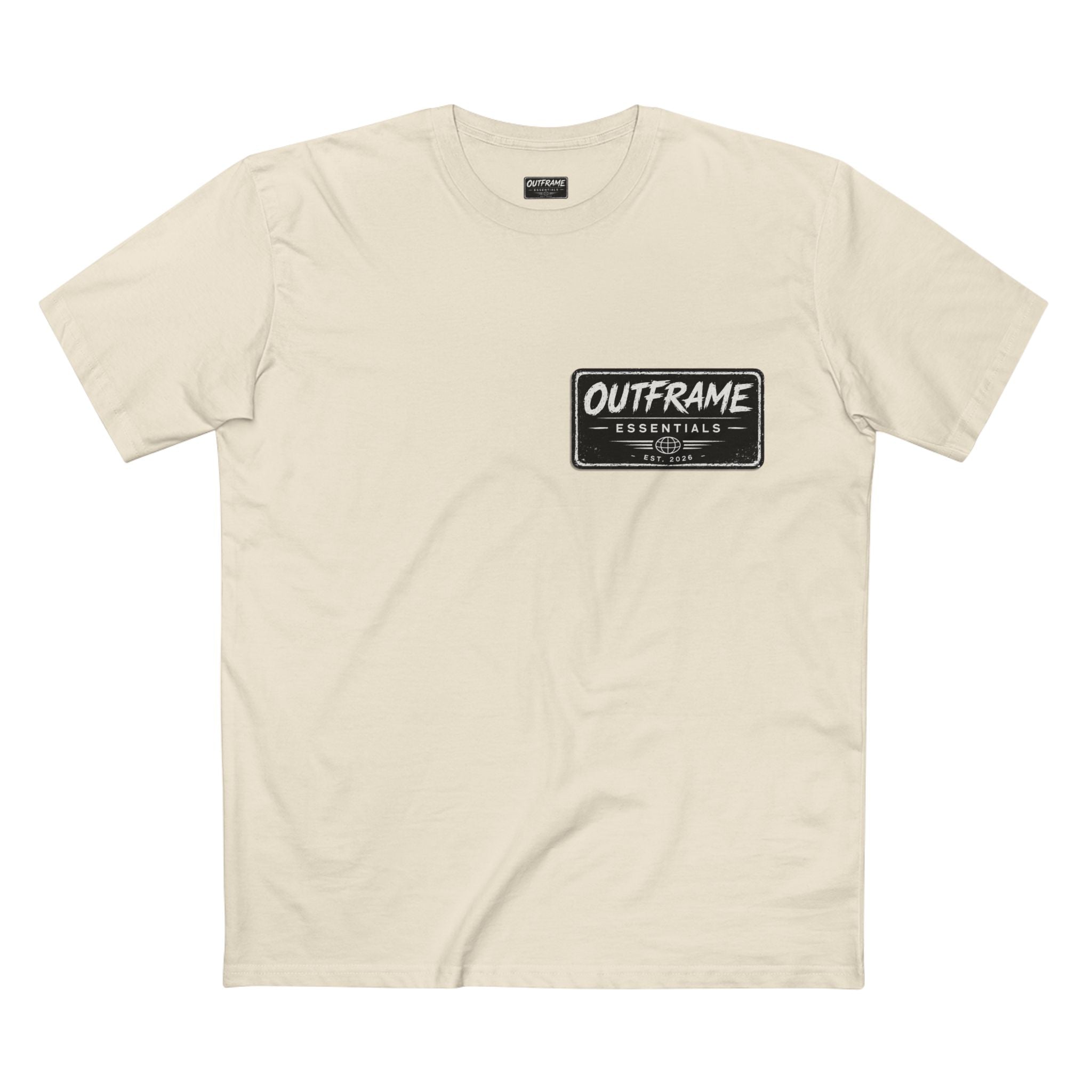 Outframe Essentials Logo Tee — Minimal Patch Chest T‑Shirt