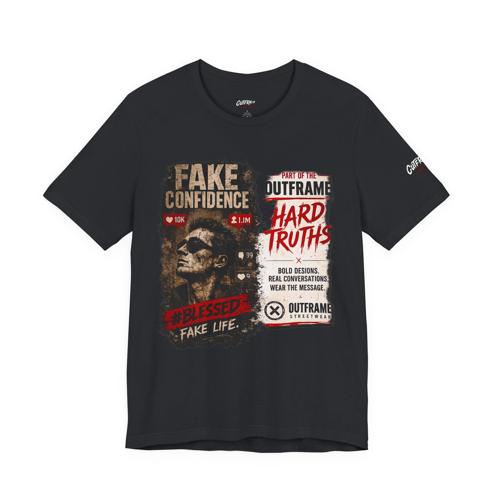 Fake Confidence – OUTFRAME Hard Truths Editorial Graphic T-Shirt
