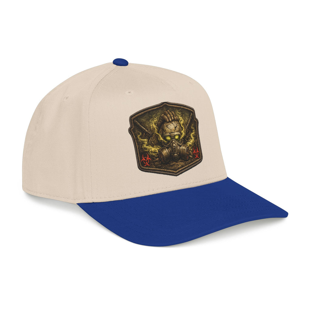 Baseball Cap — Toxic Skull Patch Hat | Edgy Military Green Trucker Style
