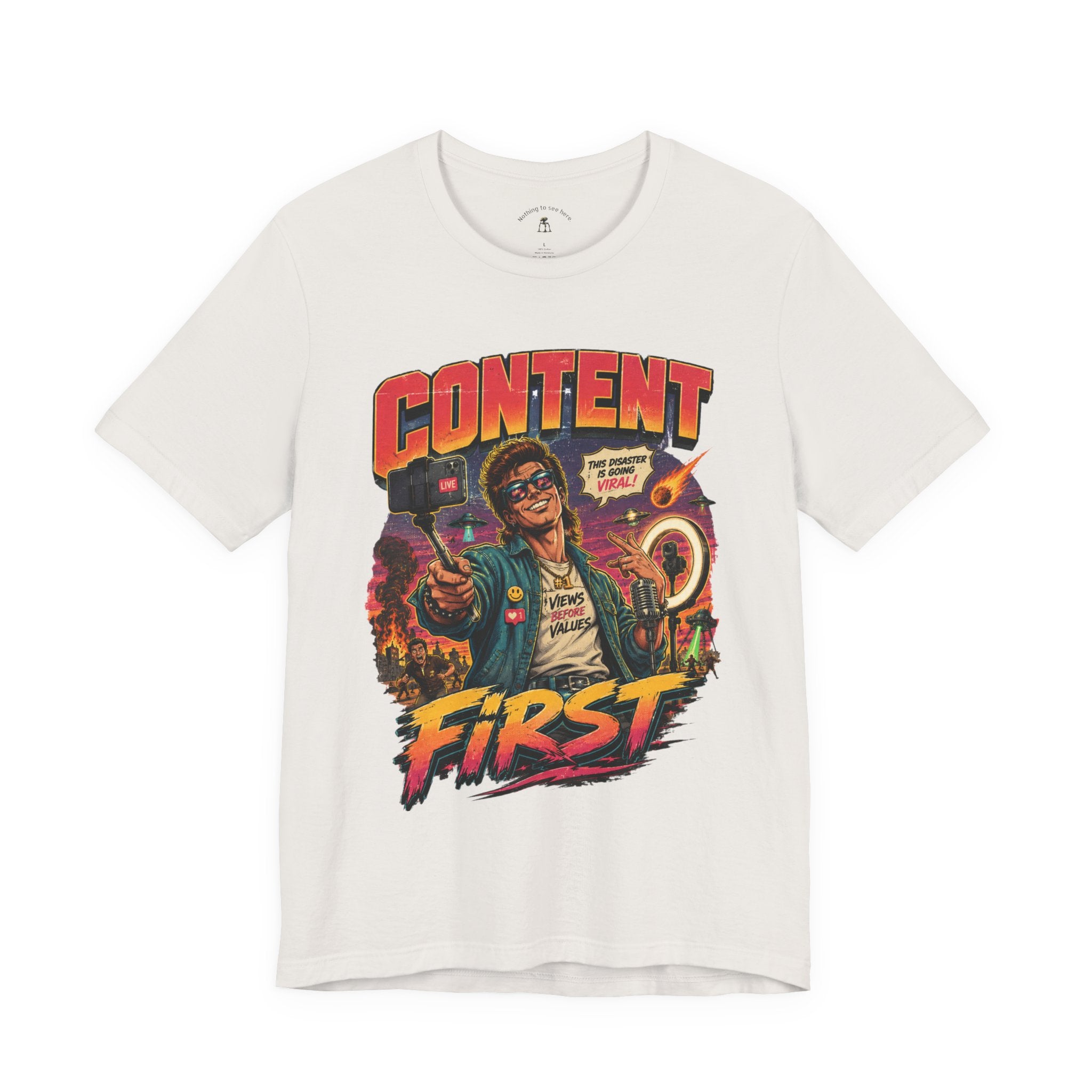 Content First Retro Apocalypse T-Shirt | Don’t Help, Film It