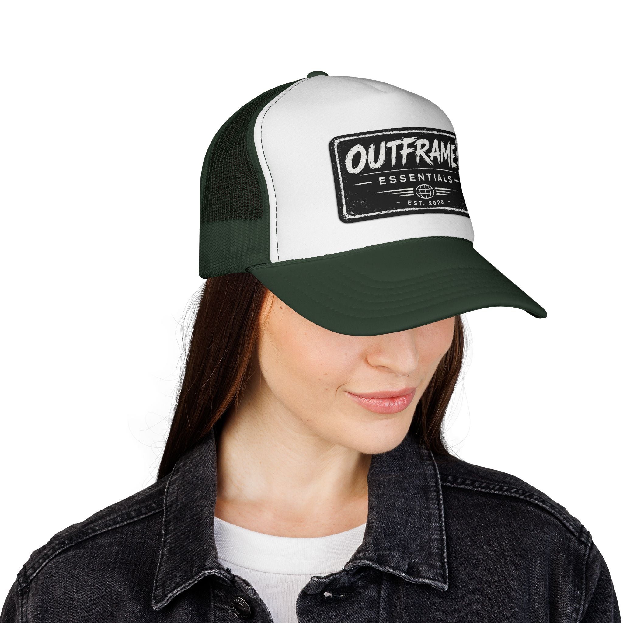 OUTFRAME Essentials – Premium Brush Logo Trucker Cap