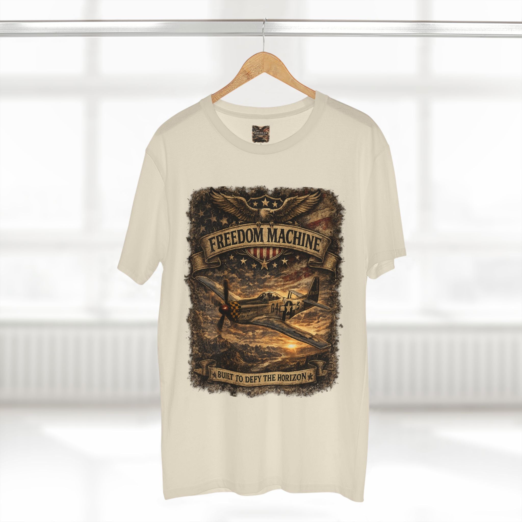 Freedom Machine – Vintage P-51 Mustang Aviation Graphic T-Shirt | American Collection