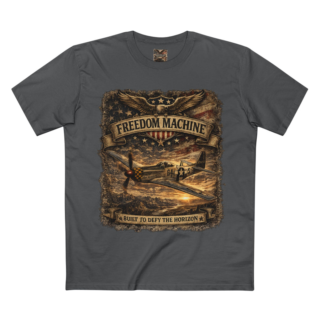 Freedom Machine – Vintage P-51 Mustang Aviation Graphic T-Shirt | American Collection