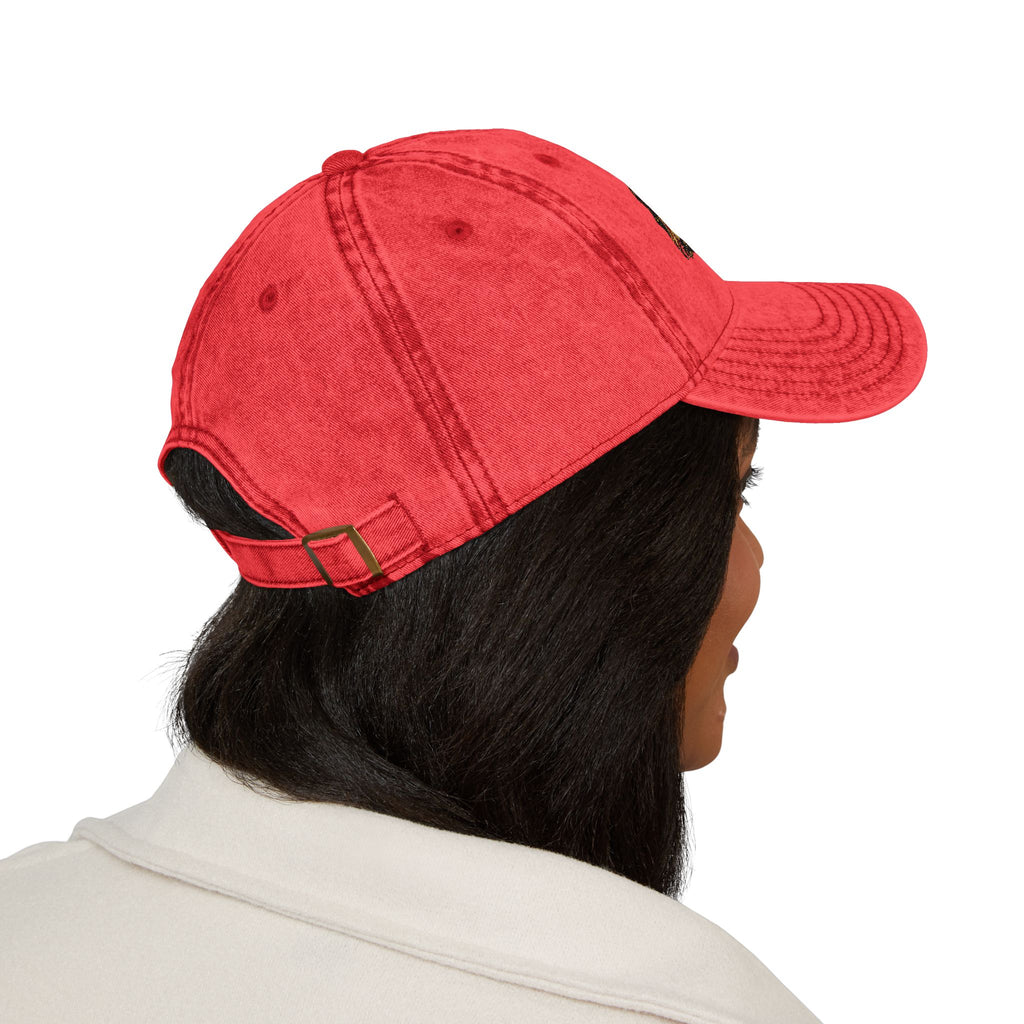 Freedom Vintage Embroidered Cap – Distressed Red Dad Hat