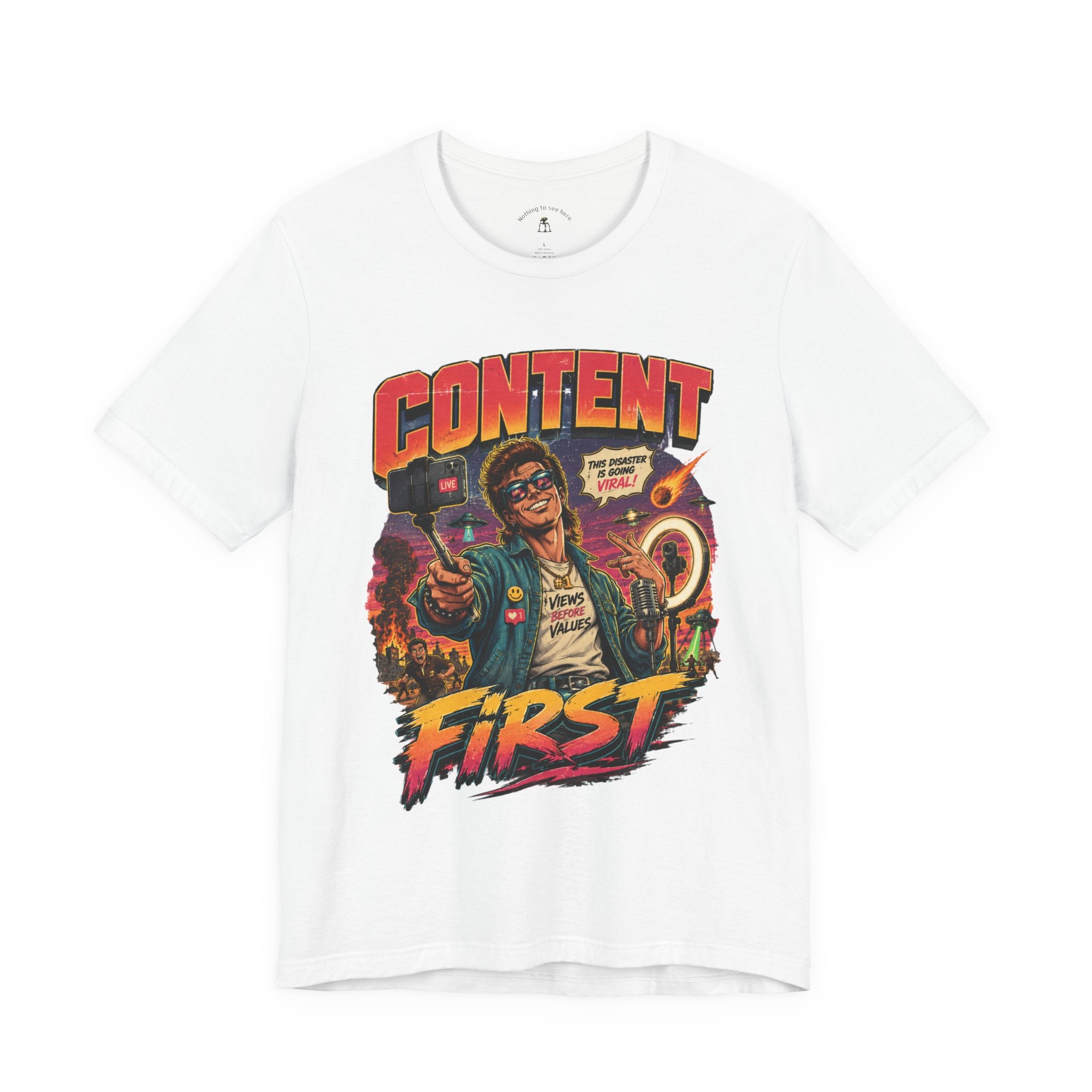 Content First Retro Apocalypse T-Shirt | Don’t Help, Film It