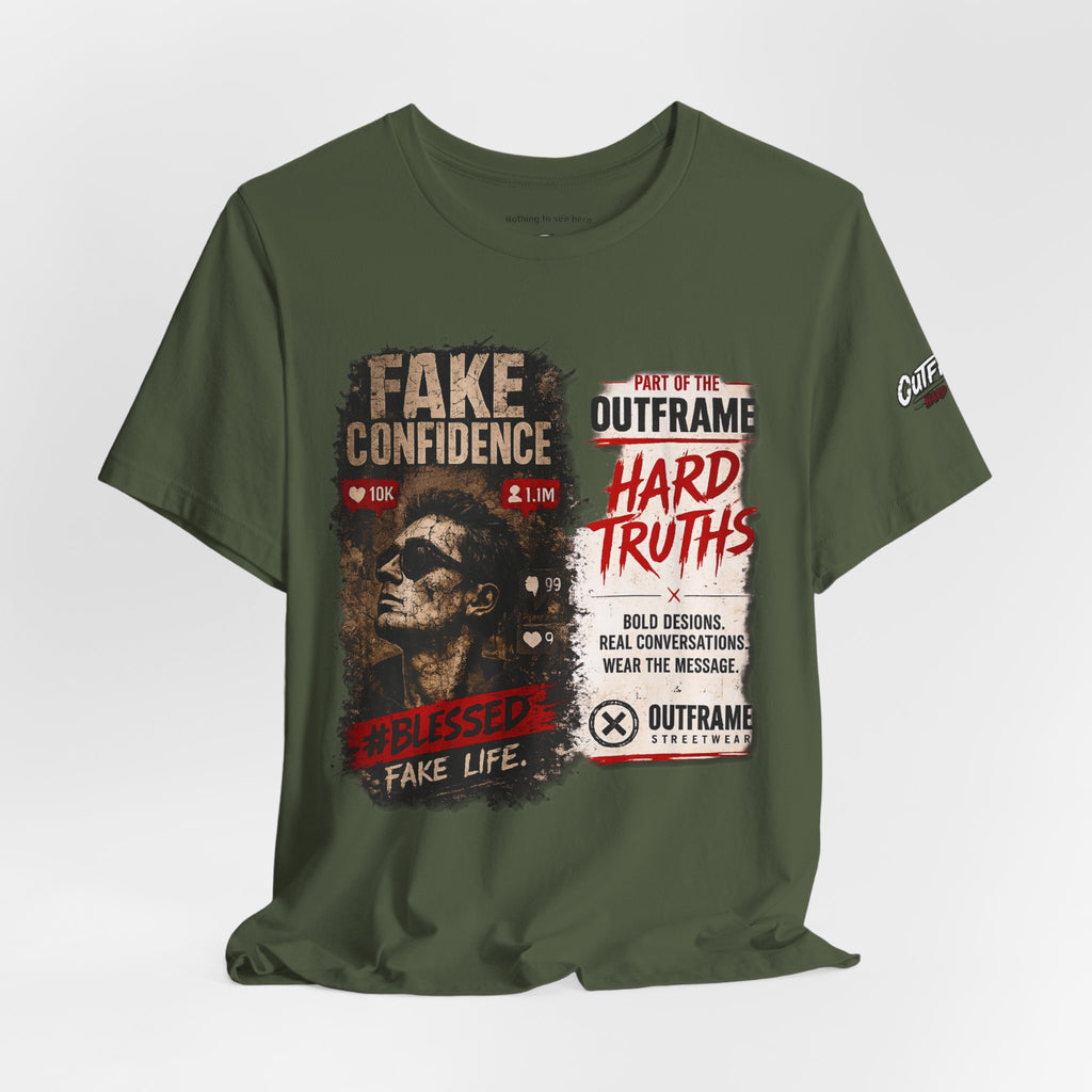 Fake Confidence – OUTFRAME Hard Truths Editorial Graphic T-Shirt
