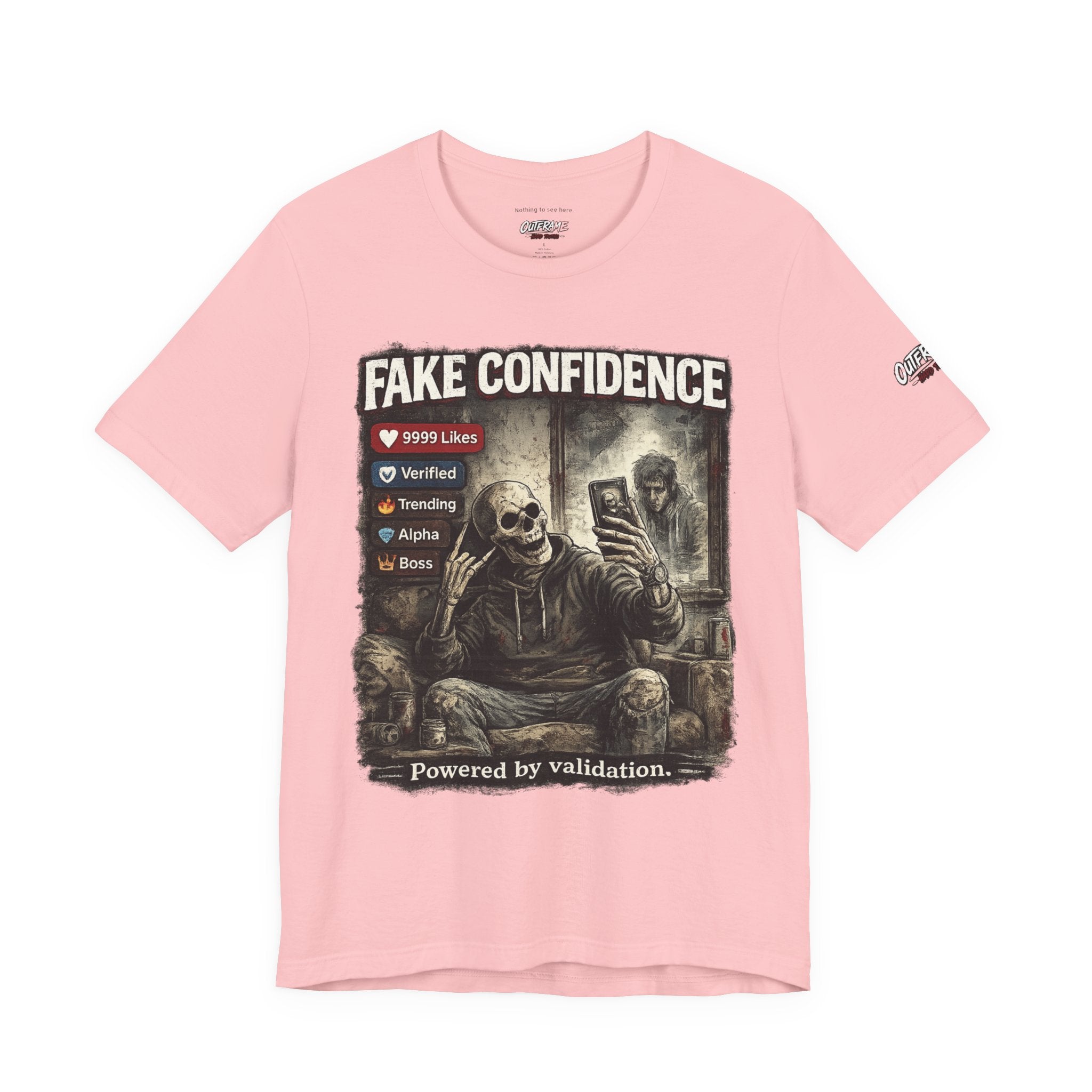 OUTFRAME Hard Truths – Fake Confidence | Premium Graphic Streetwear T-Shirt