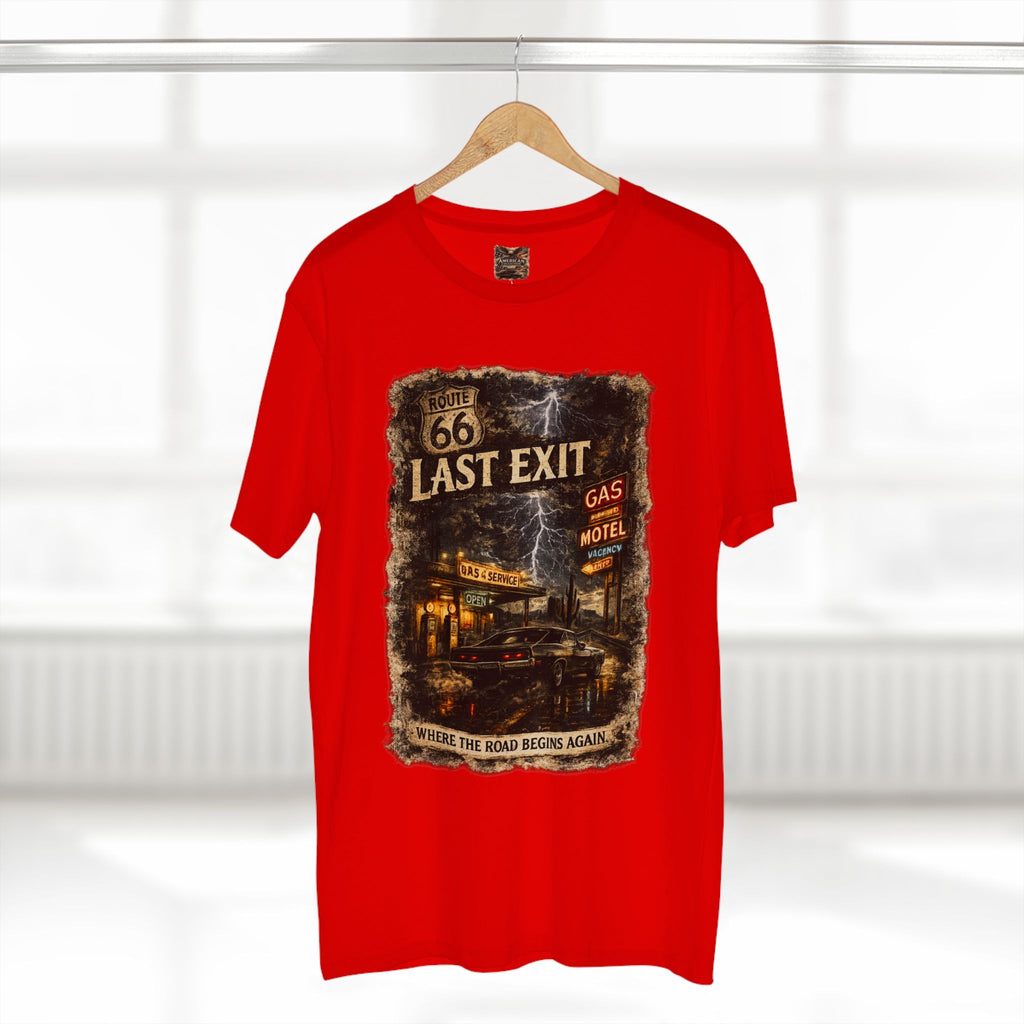 Last Exit – Vintage Route 66 Muscle Car Graphic T-Shirt