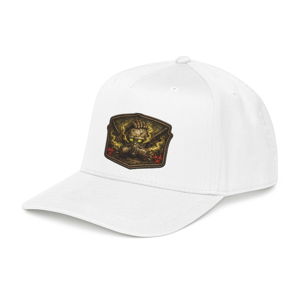 Baseball Cap — Toxic Skull Patch Hat | Edgy Military Green Trucker Style