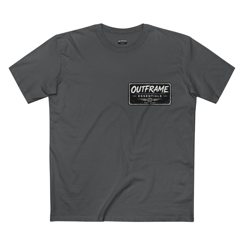 Outframe Essentials Logo Tee — Minimal Patch Chest T‑Shirt