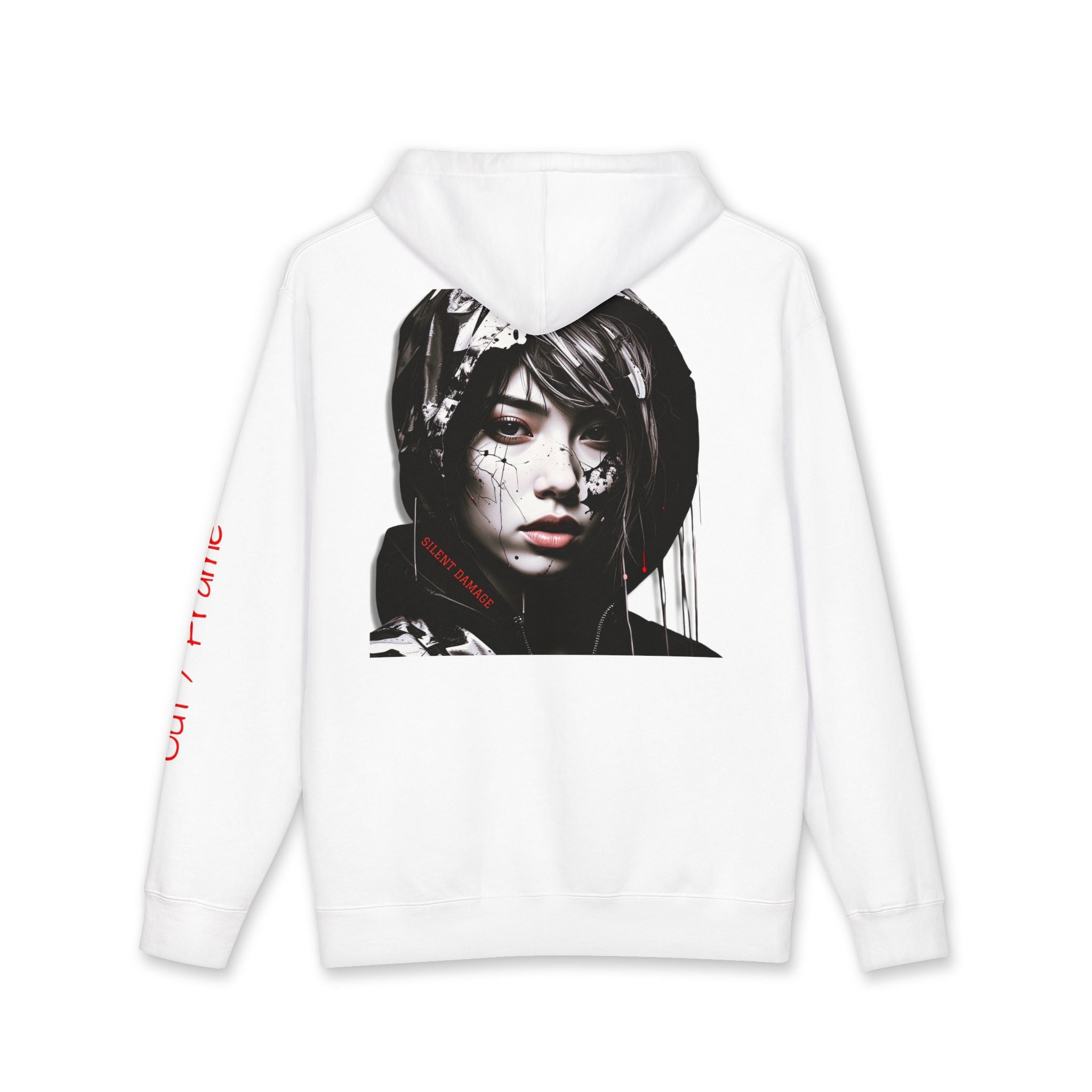 SILENT DAMAGE – Minimal Dark Urban Graphic Hoodie