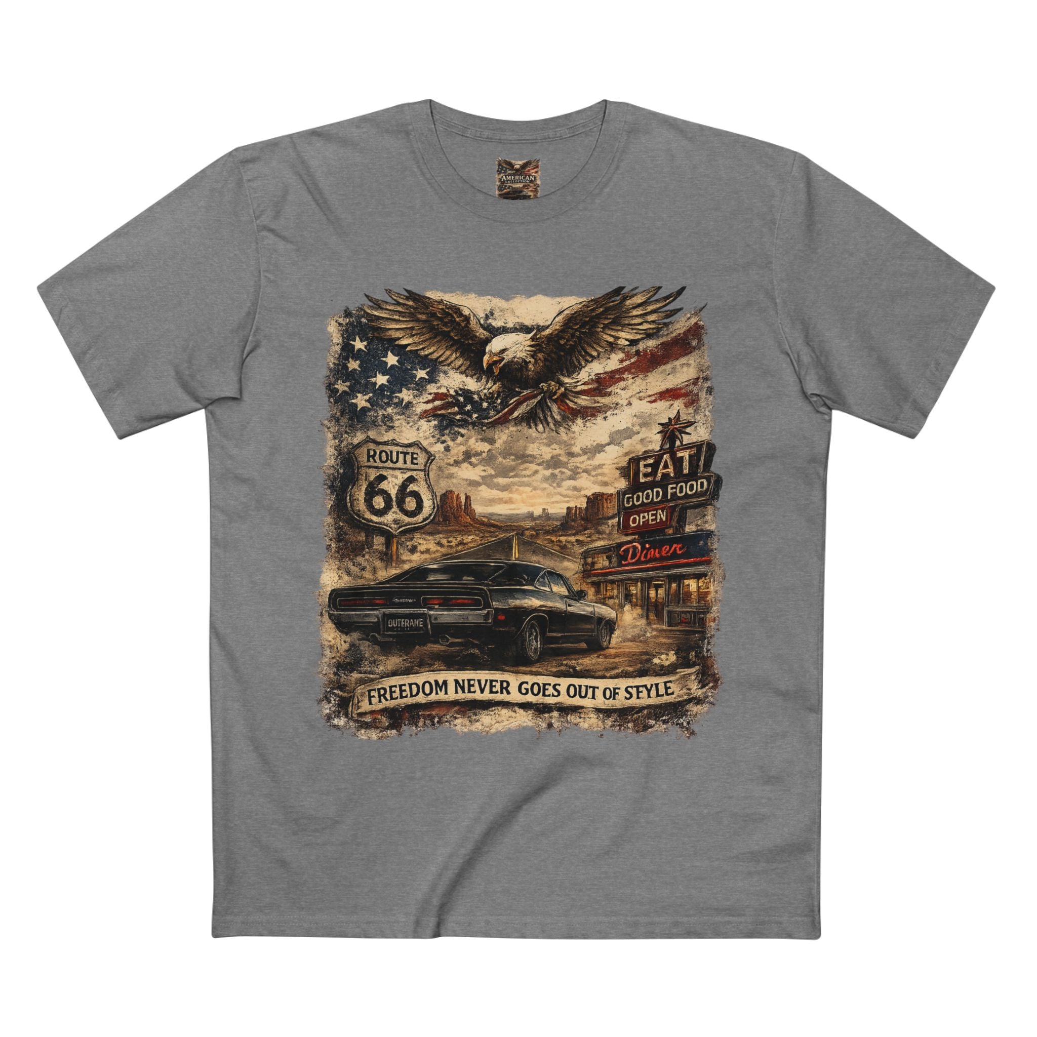 Freedom Never Goes Out of Style – Vintage American Muscle Car T-Shirt