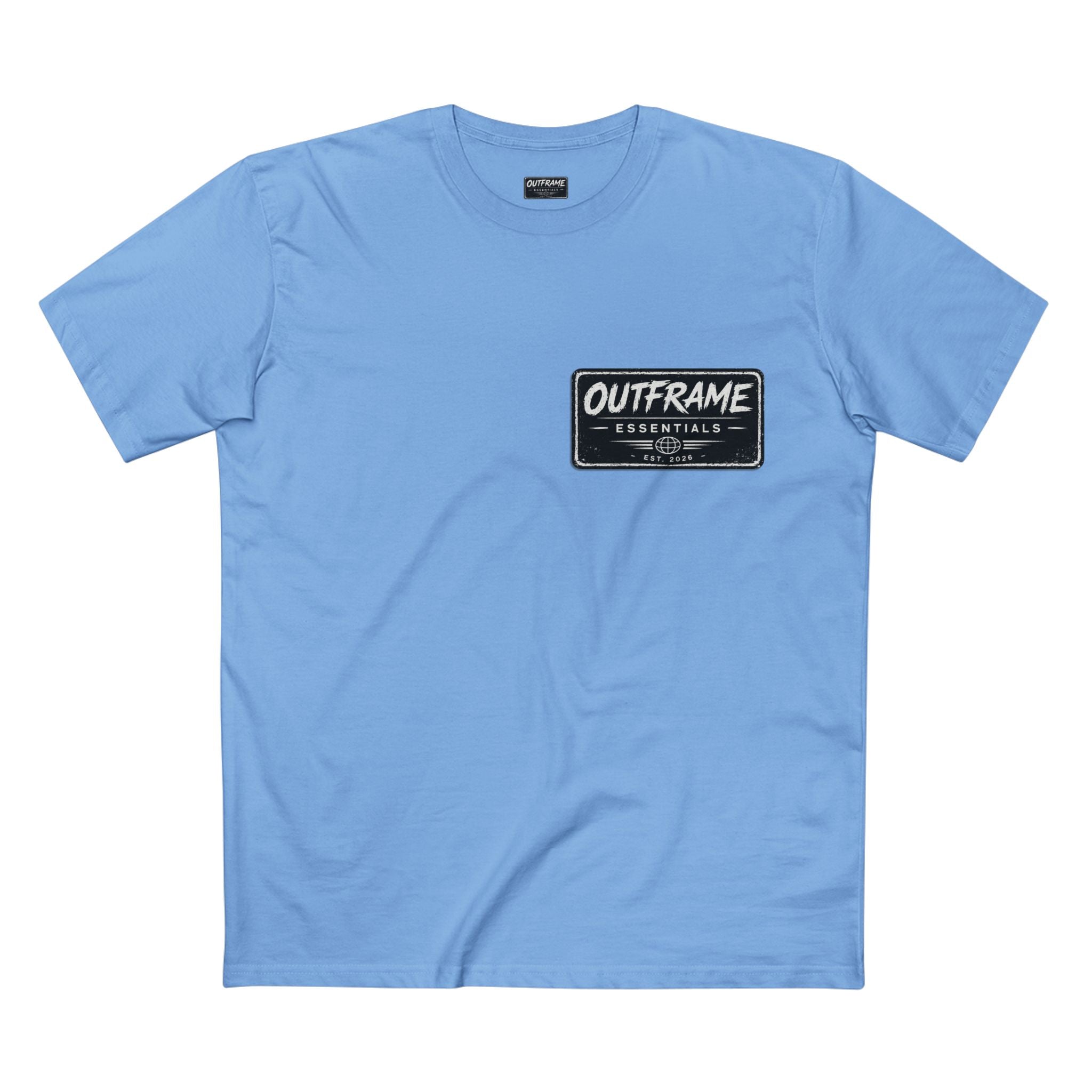 Outframe Essentials Logo Tee — Minimal Patch Chest T‑Shirt