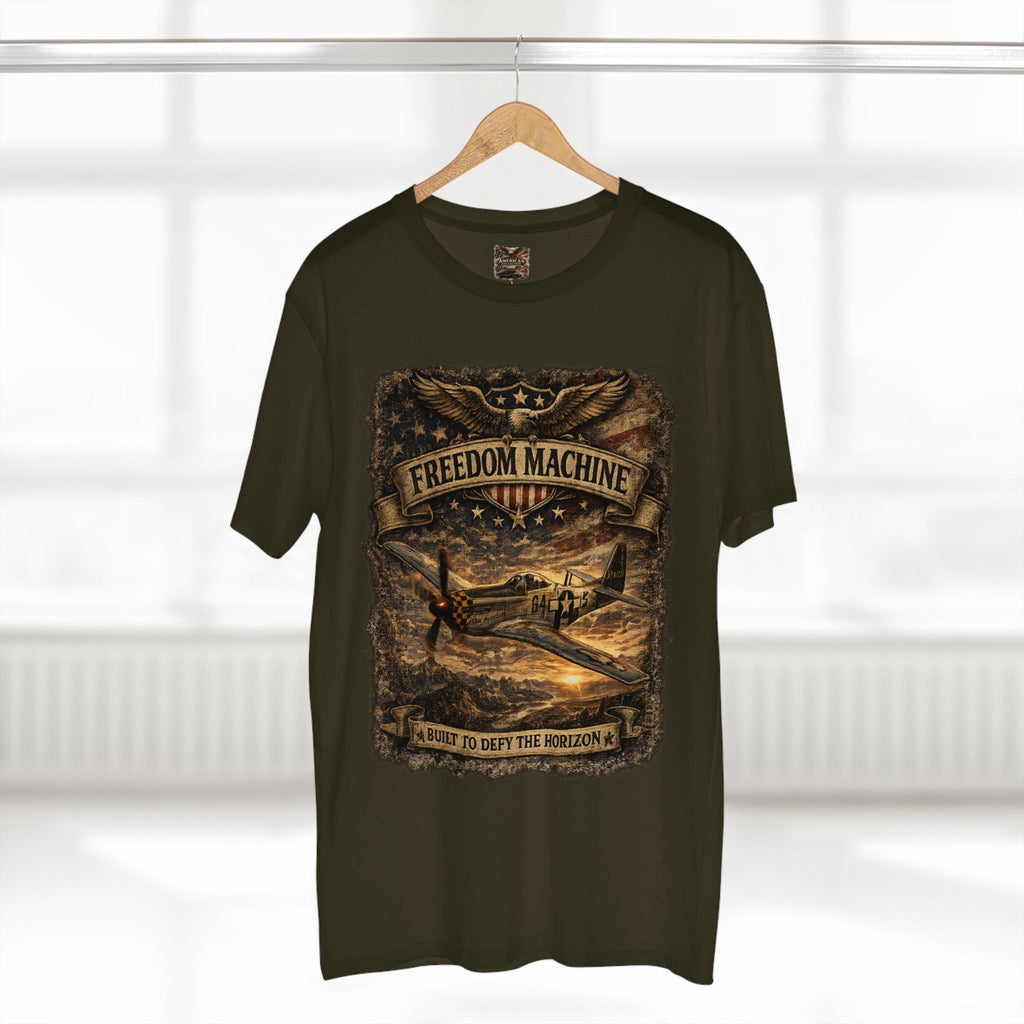 Freedom Machine – Vintage P-51 Mustang Aviation Graphic T-Shirt | American Collection