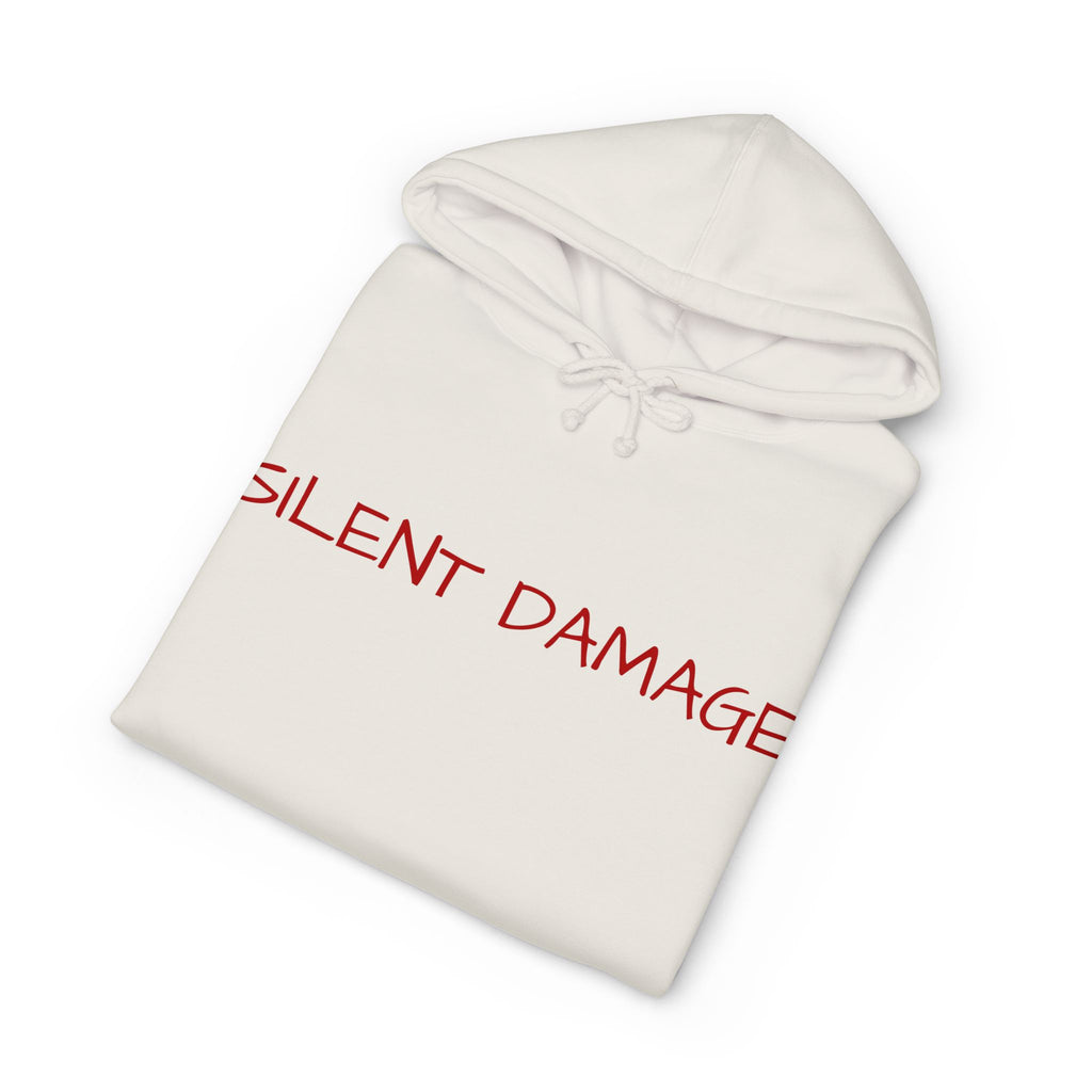 SILENT DAMAGE – Minimal Dark Urban Graphic Hoodie