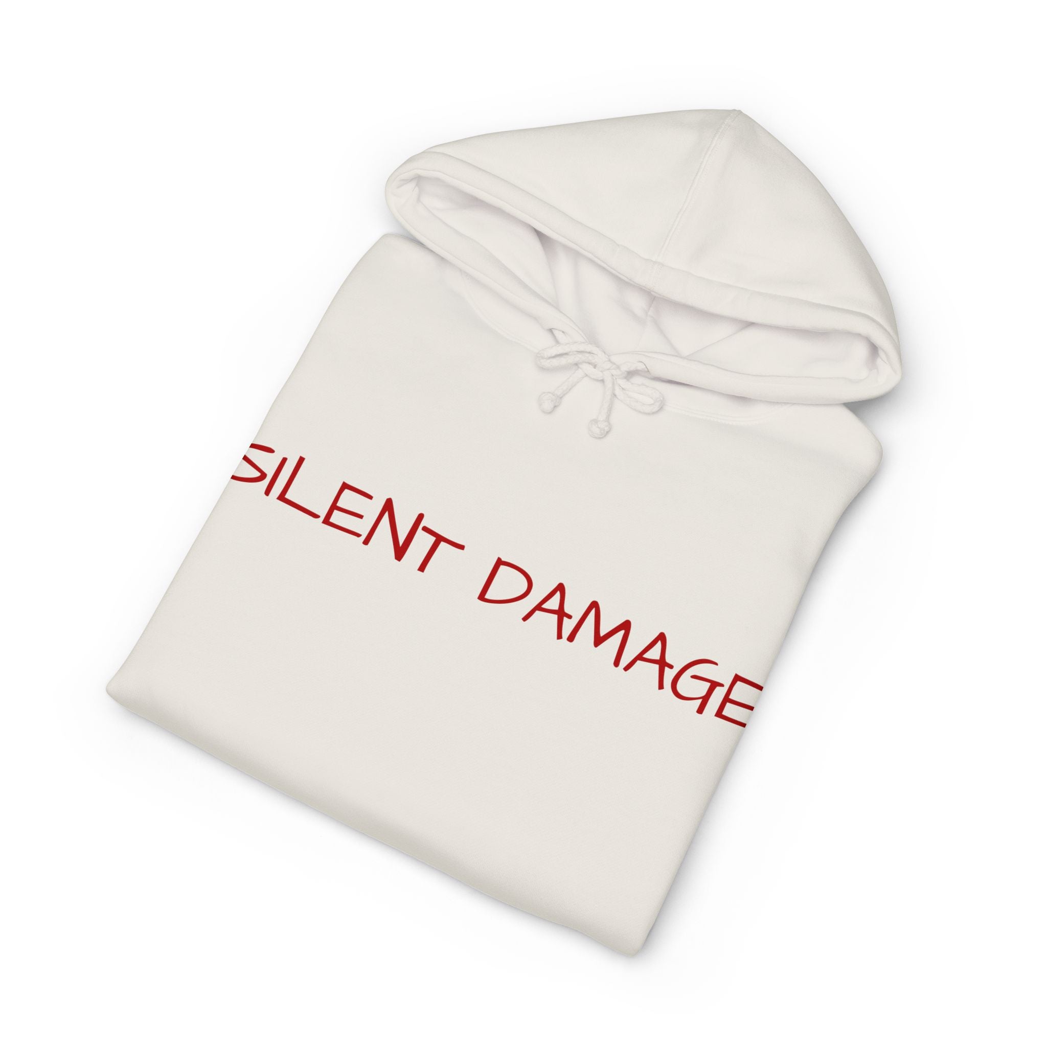 SILENT DAMAGE – Minimal Dark Urban Graphic Hoodie
