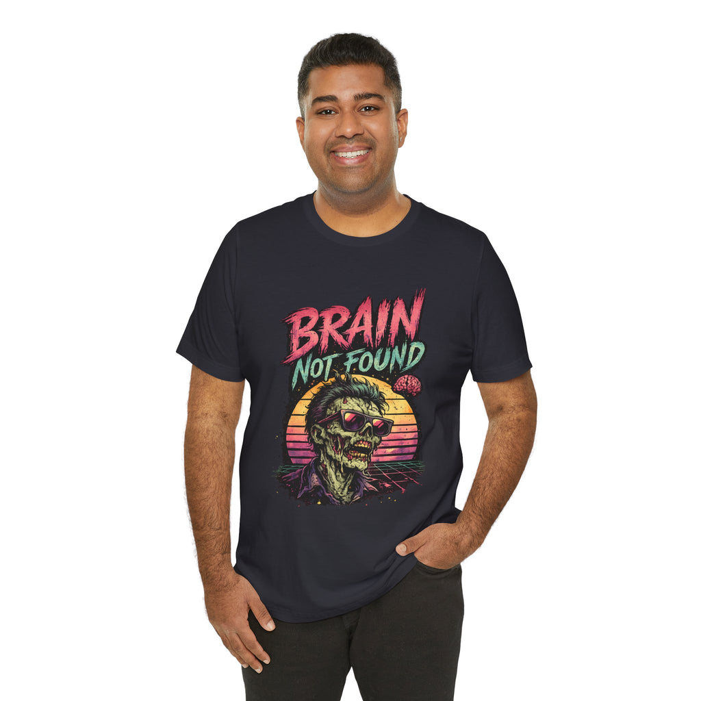 Brain Not Found – Please Restart Humanity Retro Zombie T-Shirt