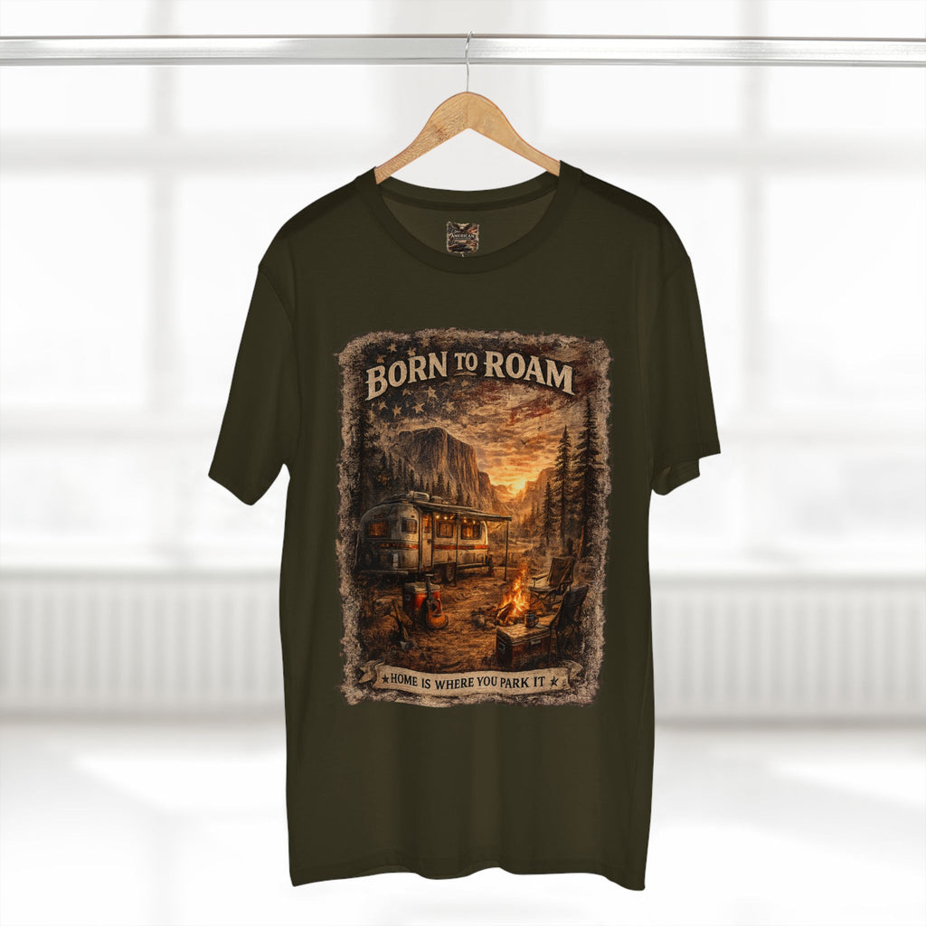 Born to Roam – Vintage Camper & National Parks Graphic T-Shirt | American Collection