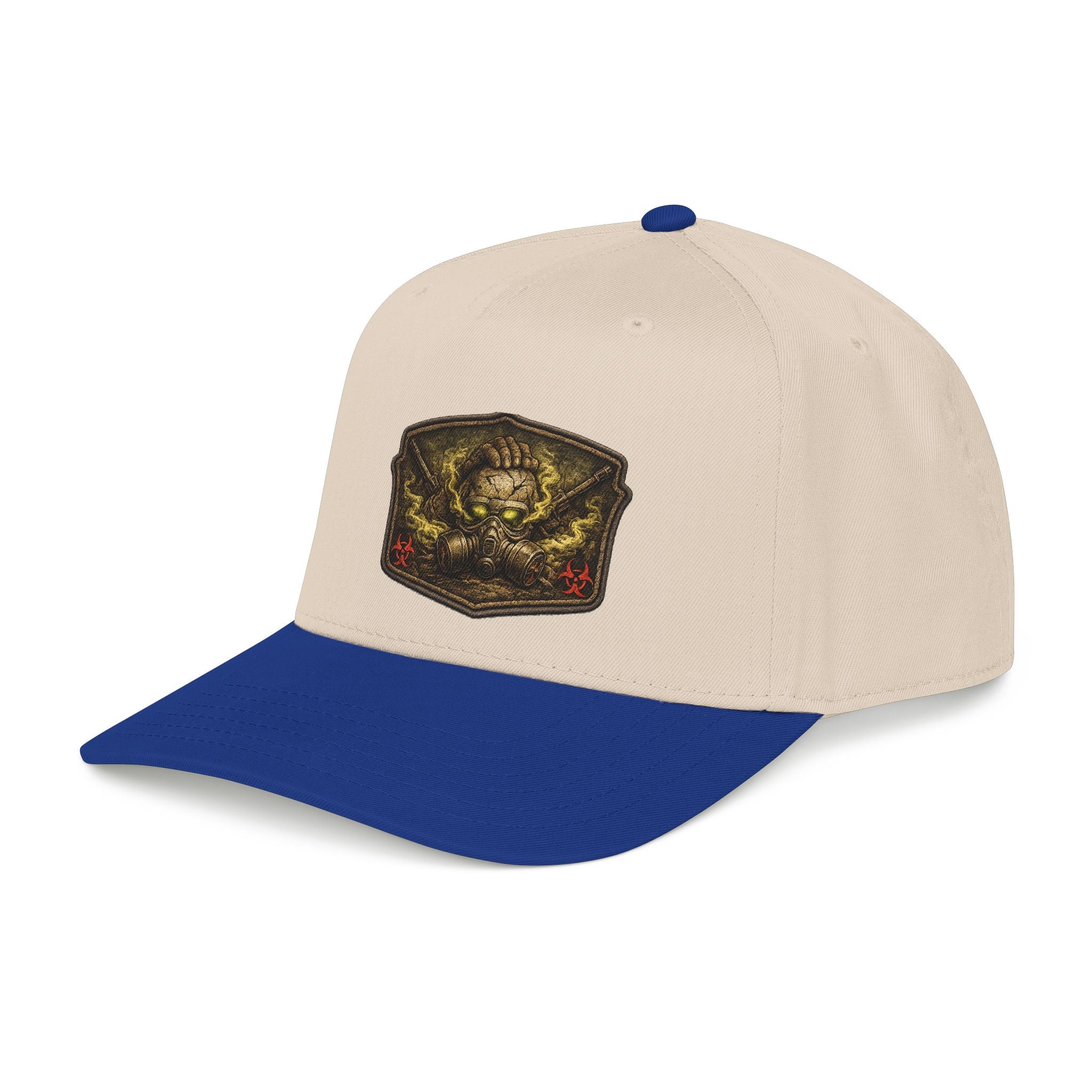 Baseball Cap — Toxic Skull Patch Hat | Edgy Military Green Trucker Style