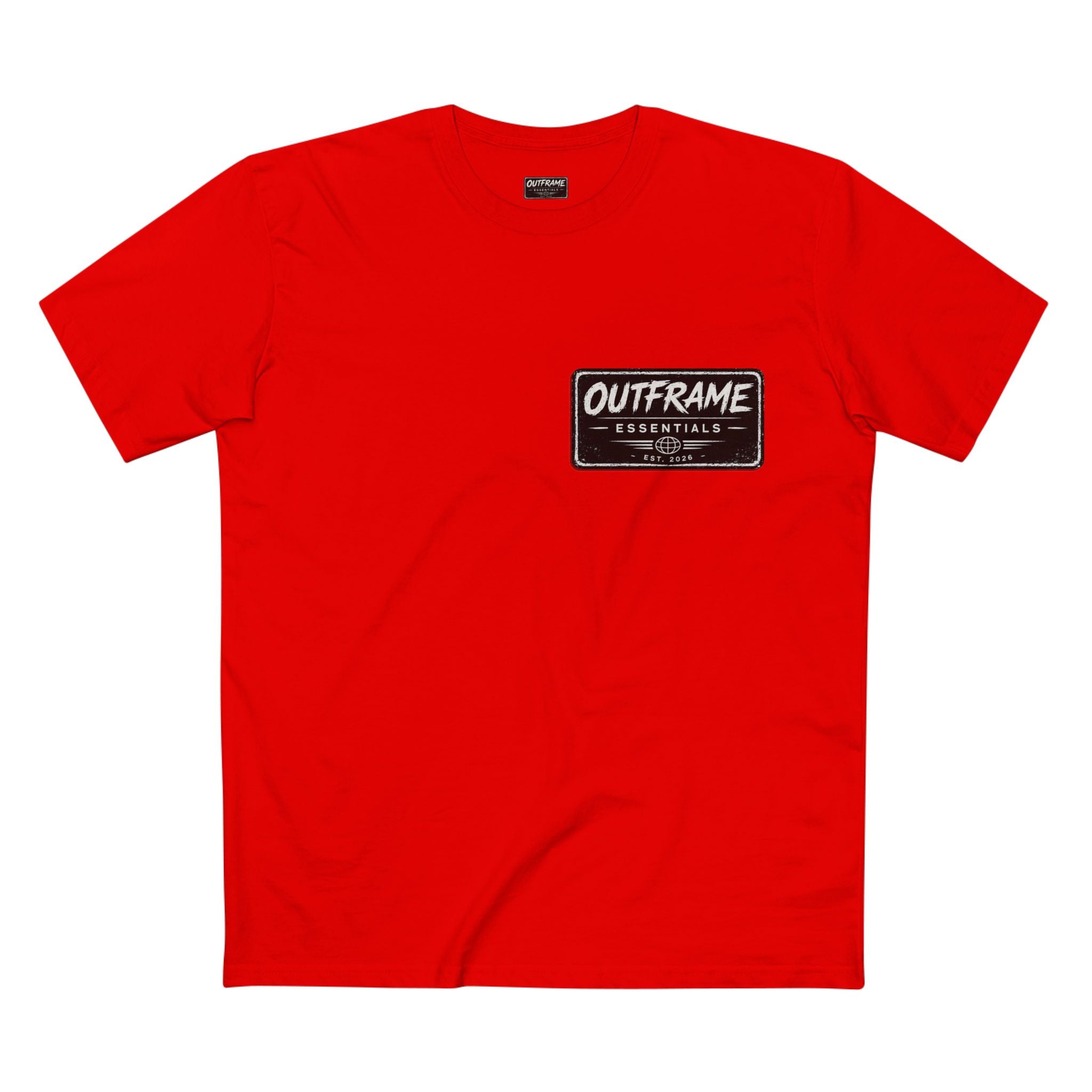 Outframe Essentials Logo Tee — Minimal Patch Chest T‑Shirt