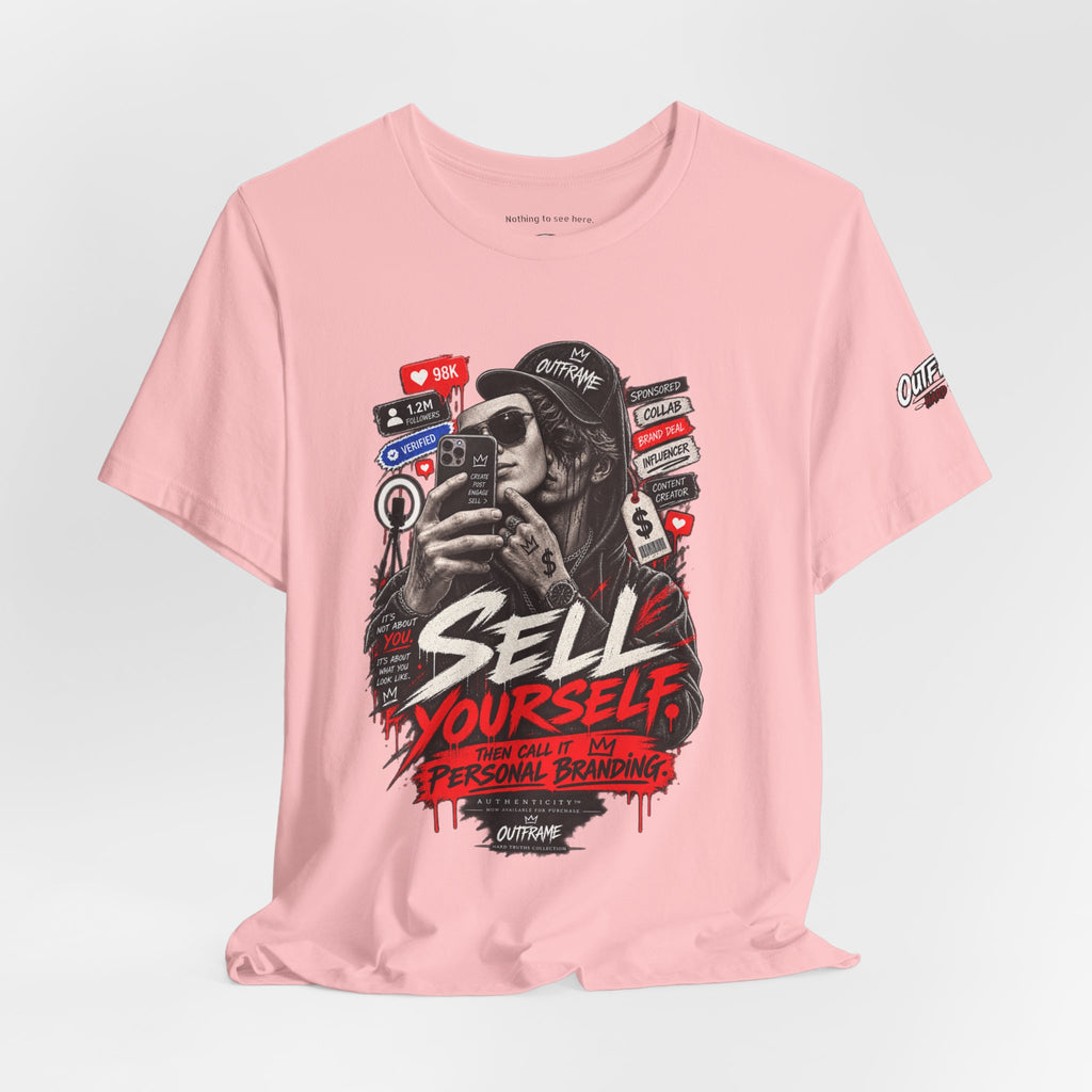 Graphic Tee — "Sell Yourself" Social Media Satire T-Shirt