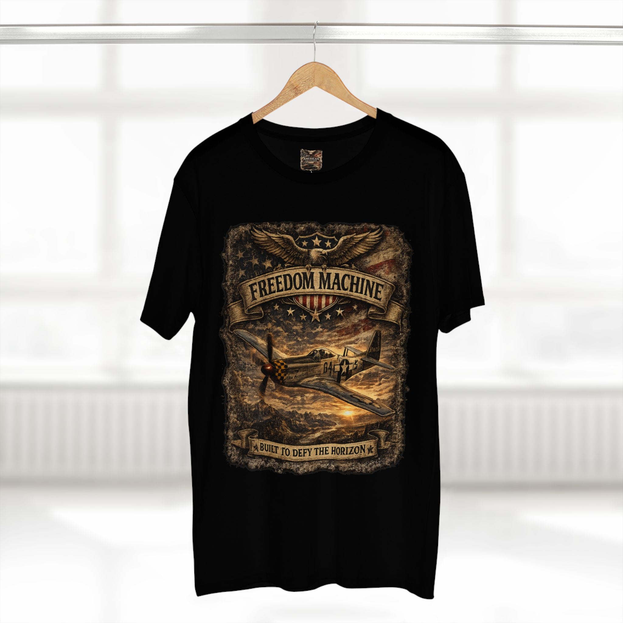 Freedom Machine – Vintage P-51 Mustang Aviation Graphic T-Shirt | American Collection