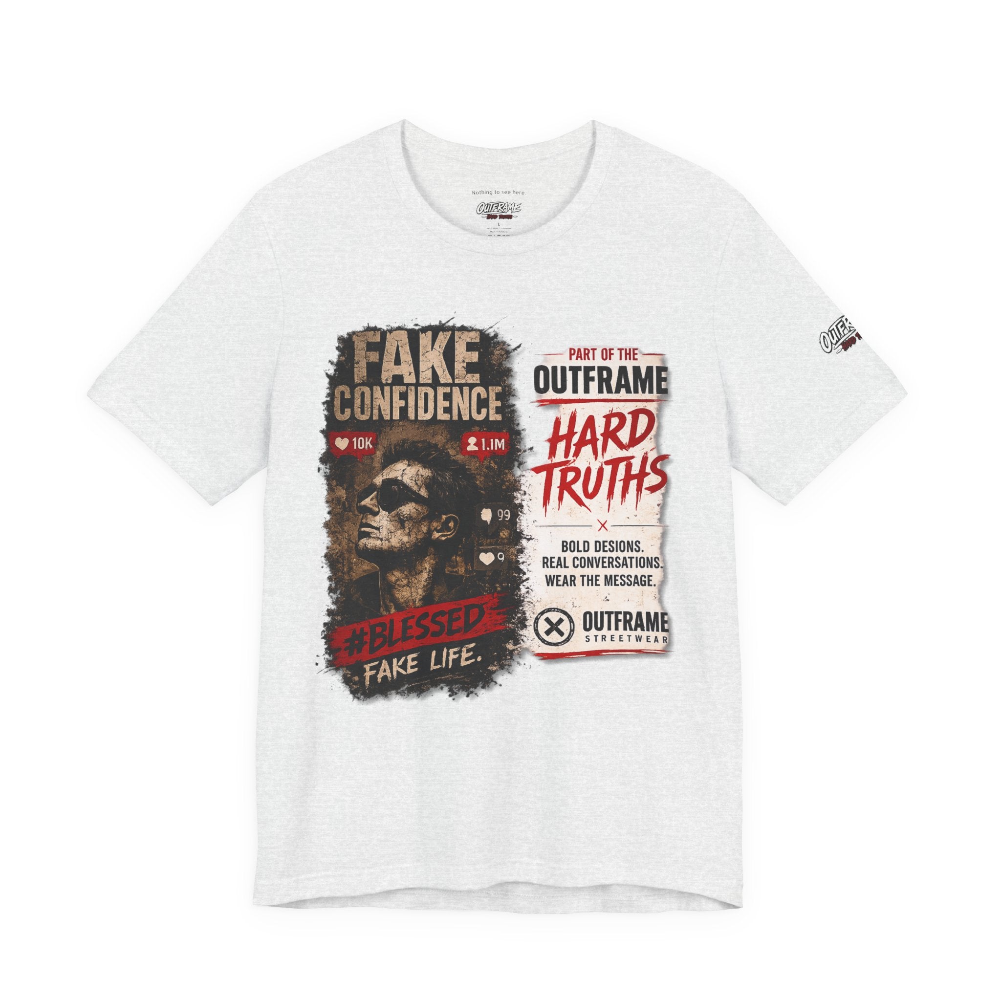 Fake Confidence – OUTFRAME Hard Truths Editorial Graphic T-Shirt