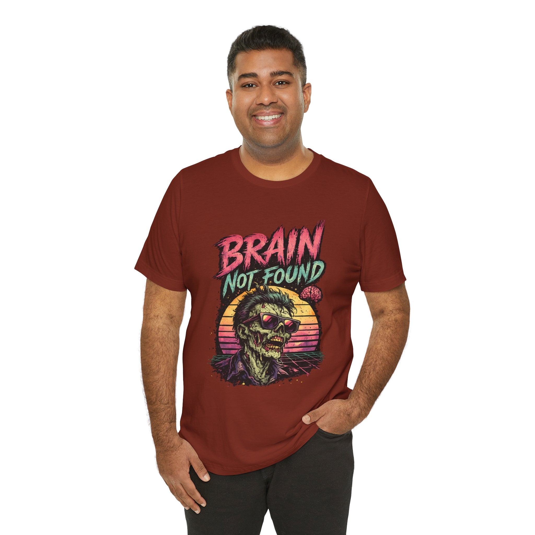 Brain Not Found – Please Restart Humanity Retro Zombie T-Shirt