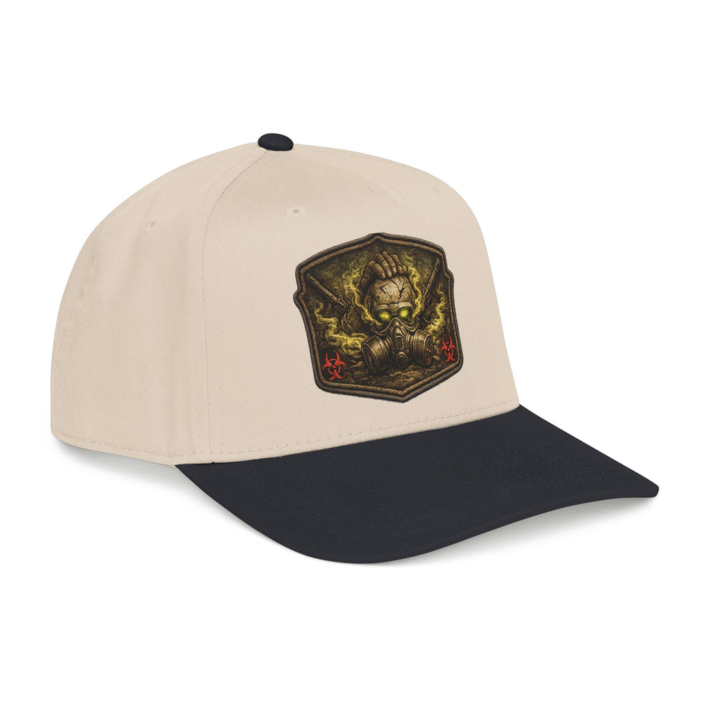 Baseball Cap — Toxic Skull Patch Hat | Edgy Military Green Trucker Style
