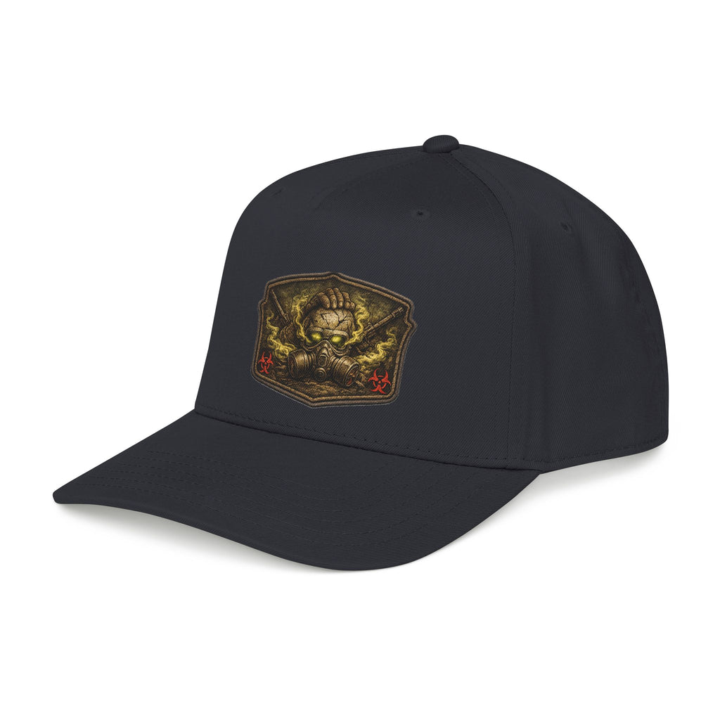 Baseball Cap — Toxic Skull Patch Hat | Edgy Military Green Trucker Style