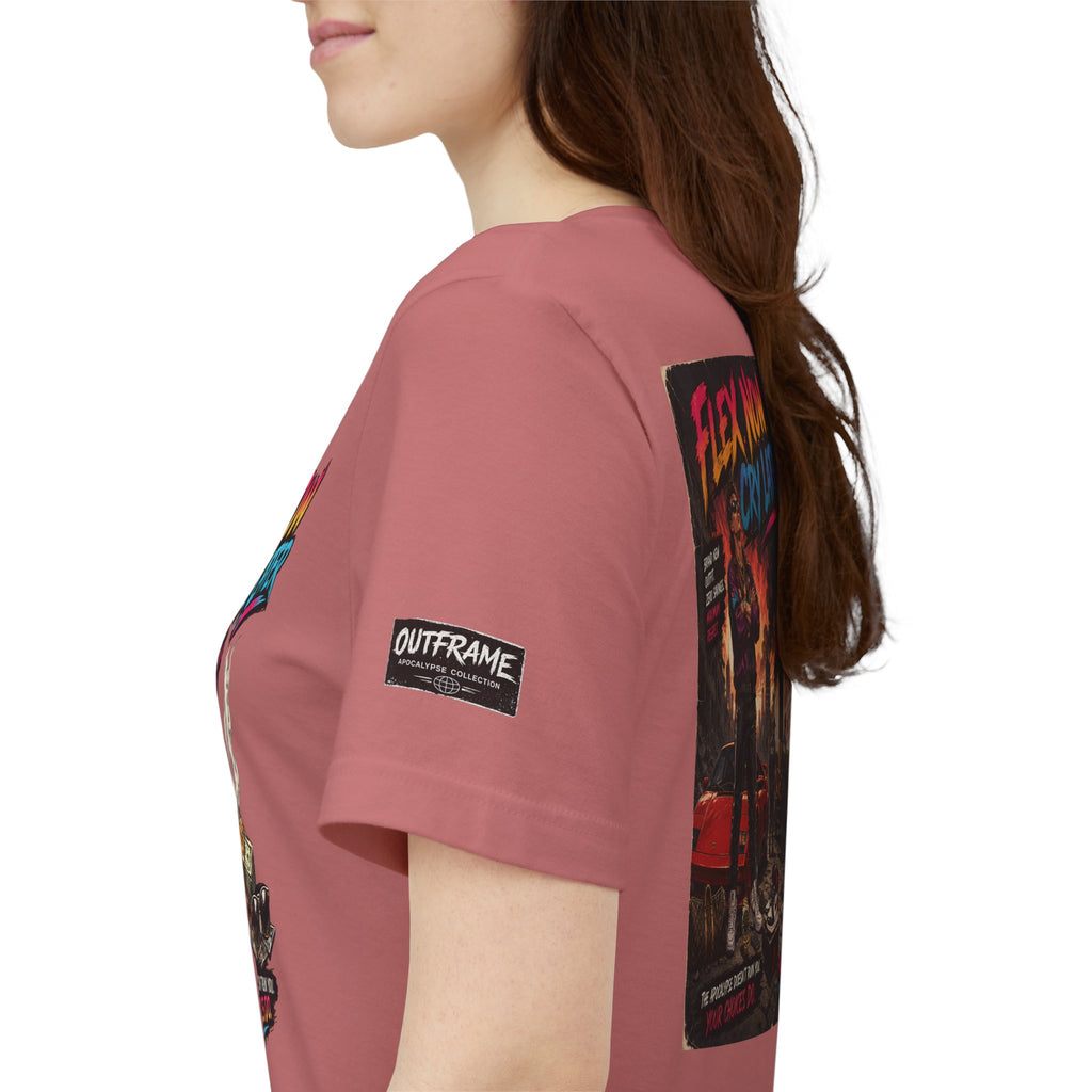OUTFRAME™ FLEX NOW. CRY LATER. | Retro Apocalypse Graphic T-Shirt | Vintage
