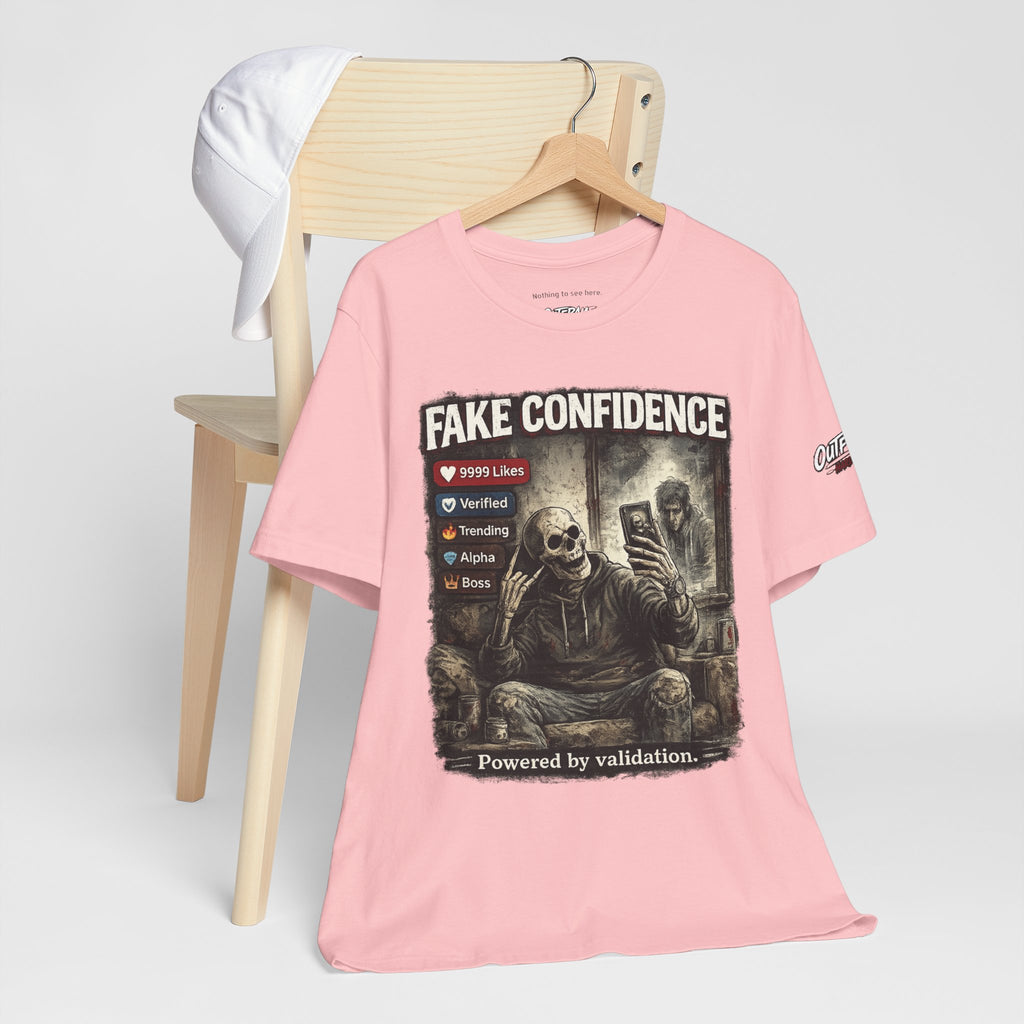 OUTFRAME Hard Truths – Fake Confidence | Premium Graphic Streetwear T-Shirt
