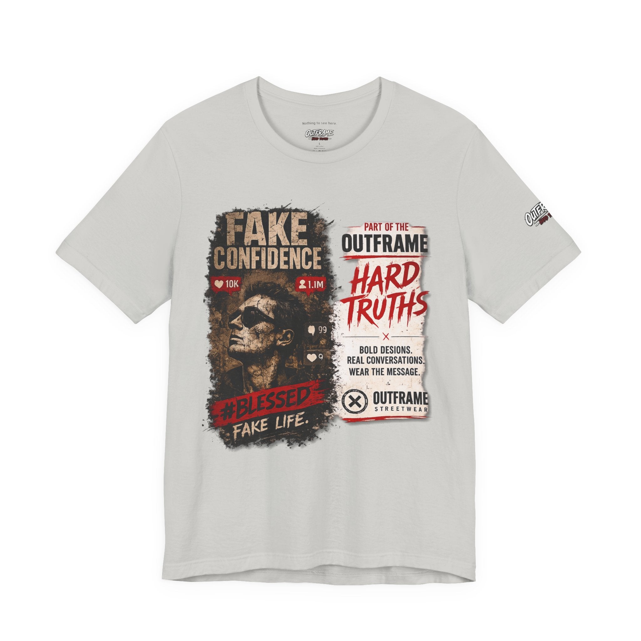 Fake Confidence – OUTFRAME Hard Truths Editorial Graphic T-Shirt