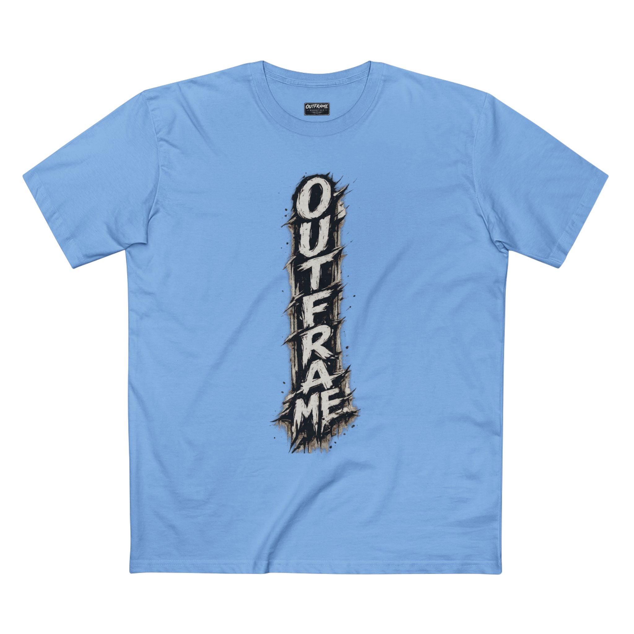 OUTFRAME Essentials – Vertical Brush Logo Premium Unisex T-Shirt