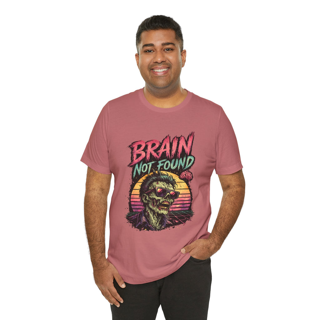 Brain Not Found – Please Restart Humanity Retro Zombie T-Shirt