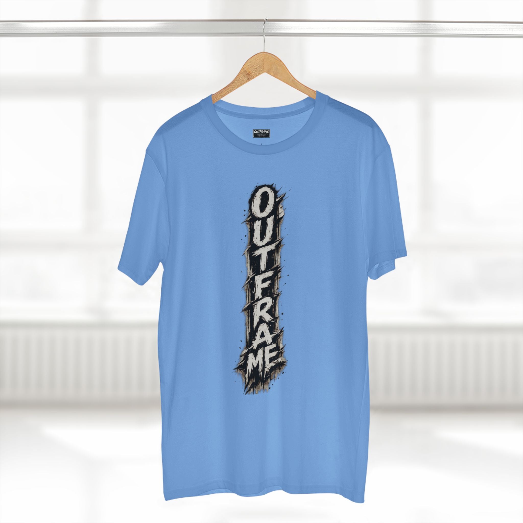 OUTFRAME Essentials – Vertical Brush Logo Premium Unisex T-Shirt