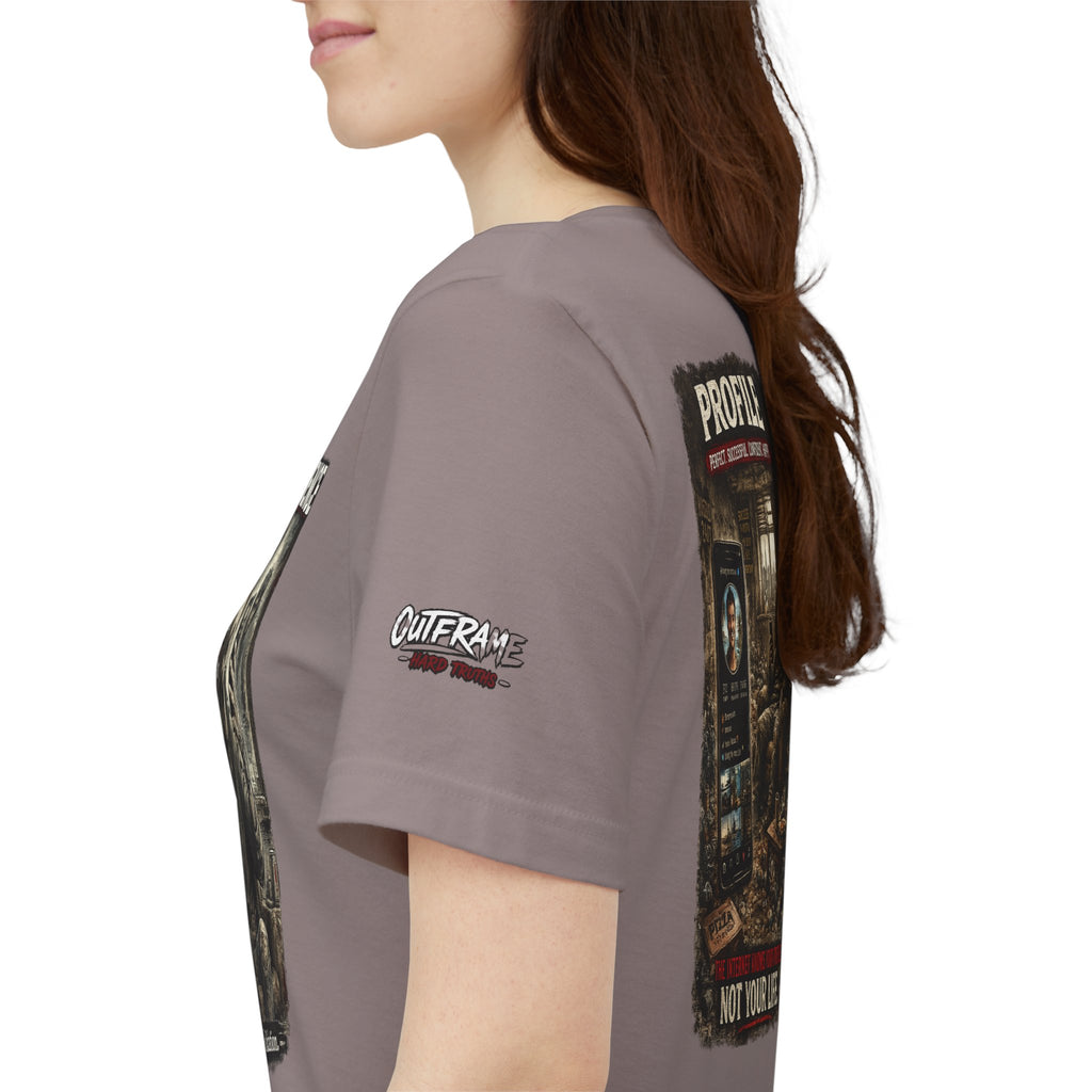 OUTFRAME Hard Truths – Fake Confidence | Premium Graphic Streetwear T-Shirt