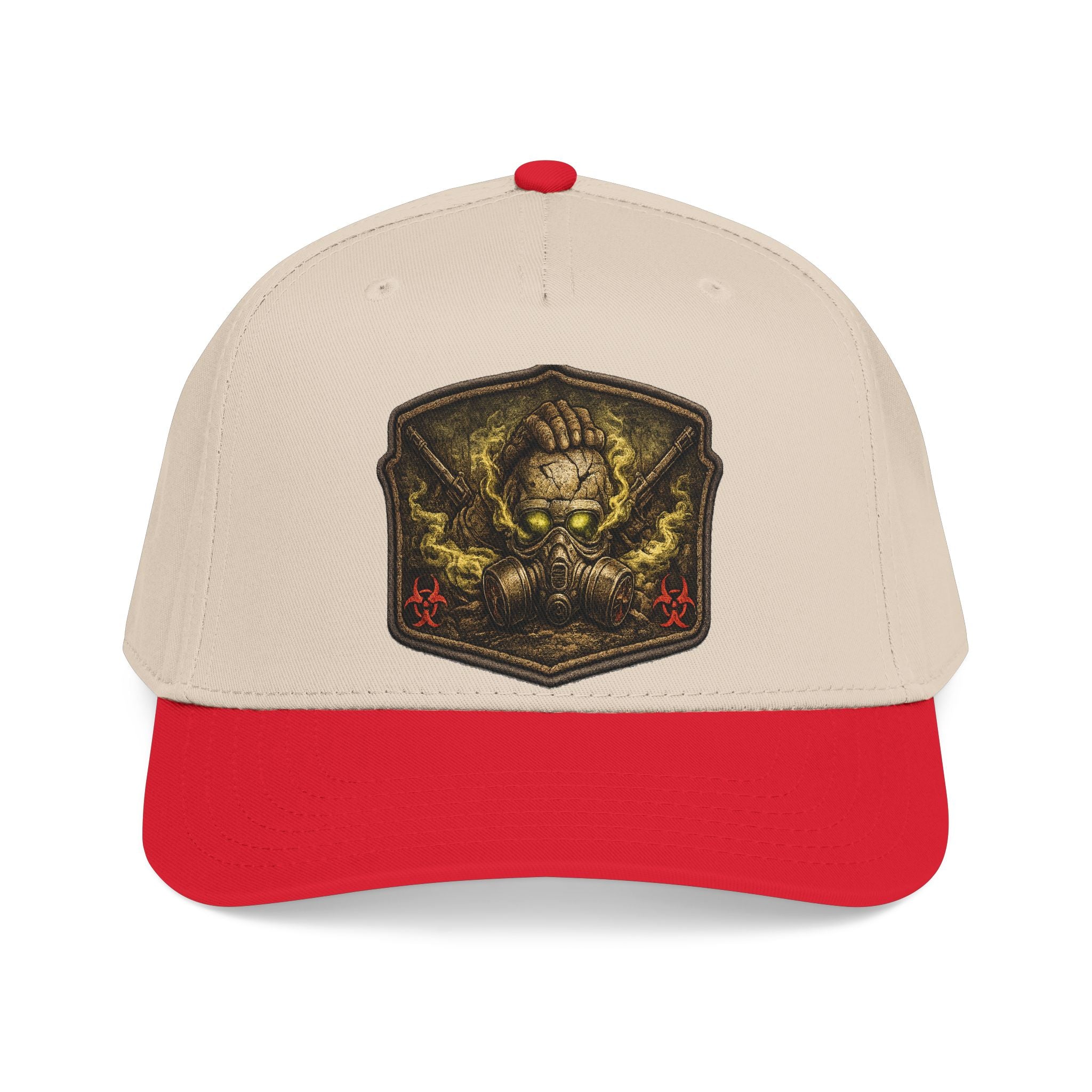 Baseball Cap — Toxic Skull Patch Hat | Edgy Military Green Trucker Style