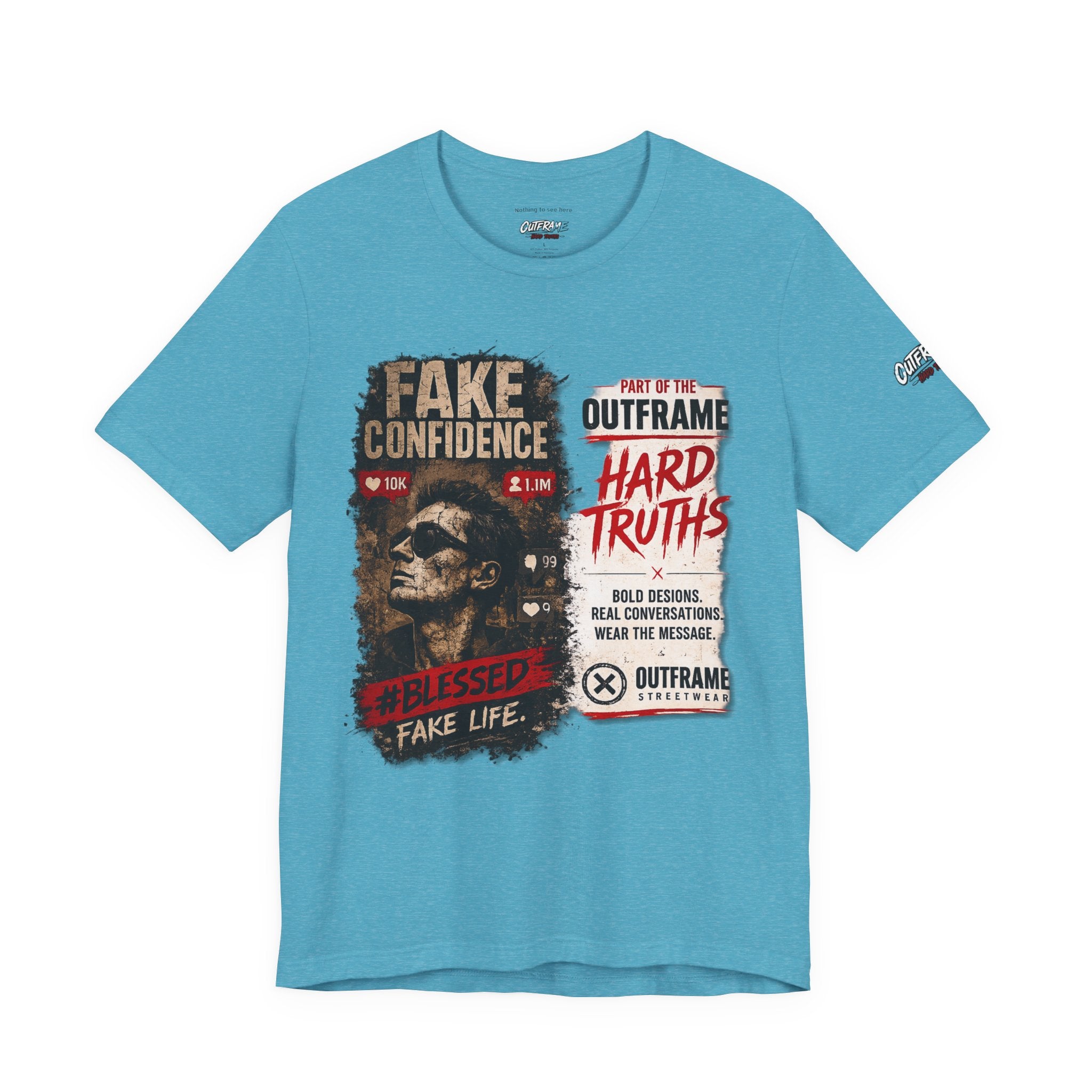 Fake Confidence – OUTFRAME Hard Truths Editorial Graphic T-Shirt